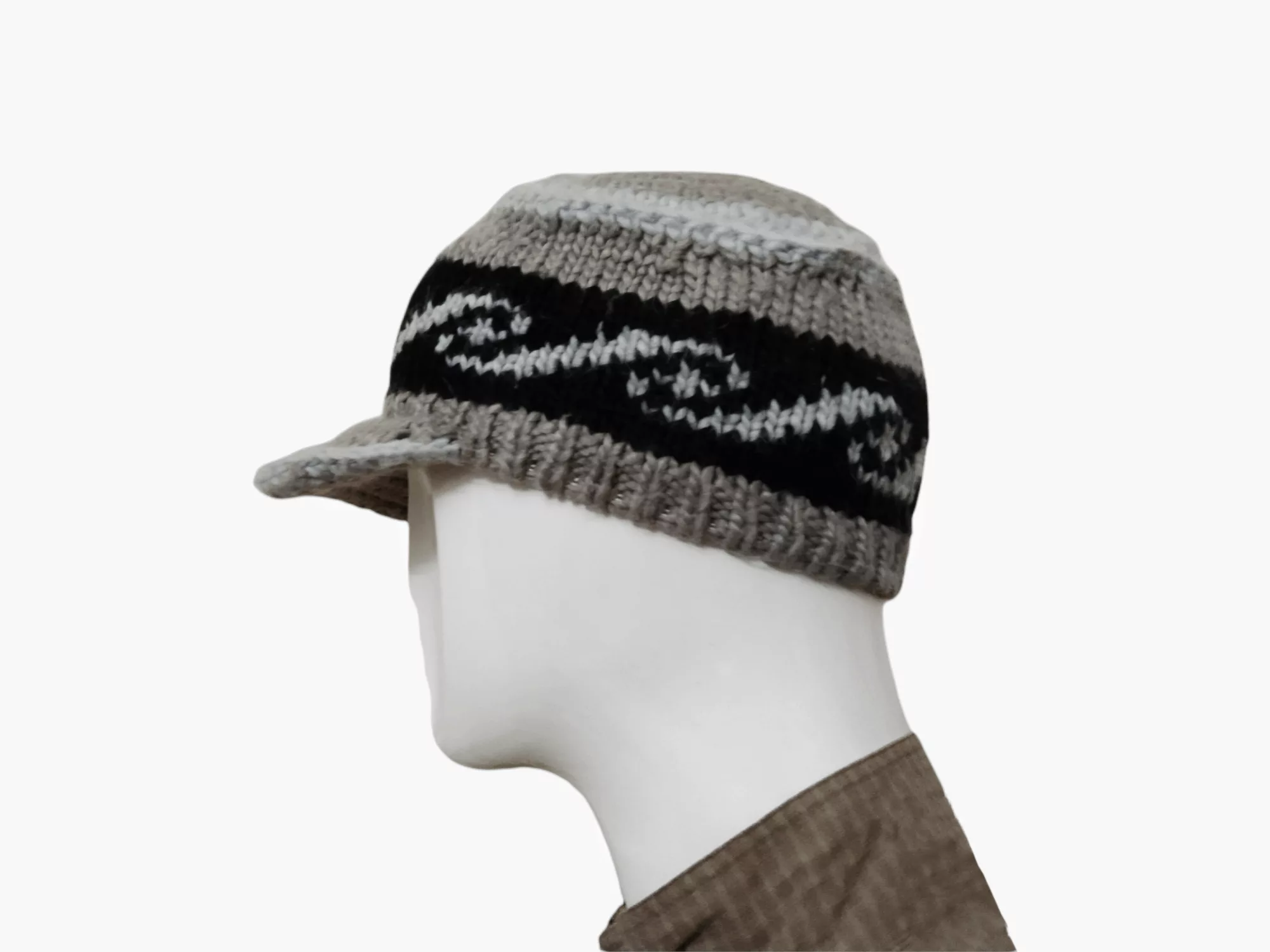 Global Work Hats Global Work × Japanese Brand RARE GLOBAL WORK KNITTED BEANIE HAT Gray Streetwear