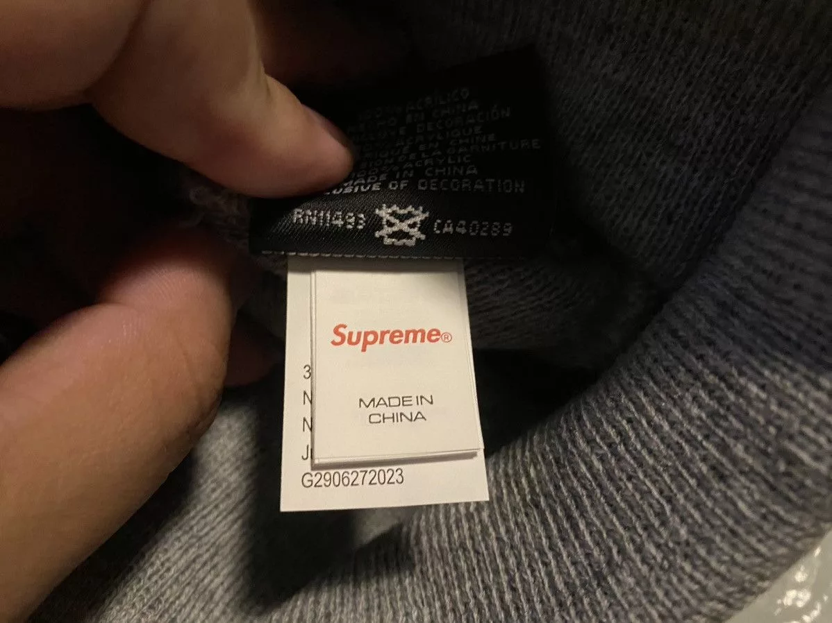 Supreme Hats Supreme FW23 Camo Box Logo Beanie Heather Gray
