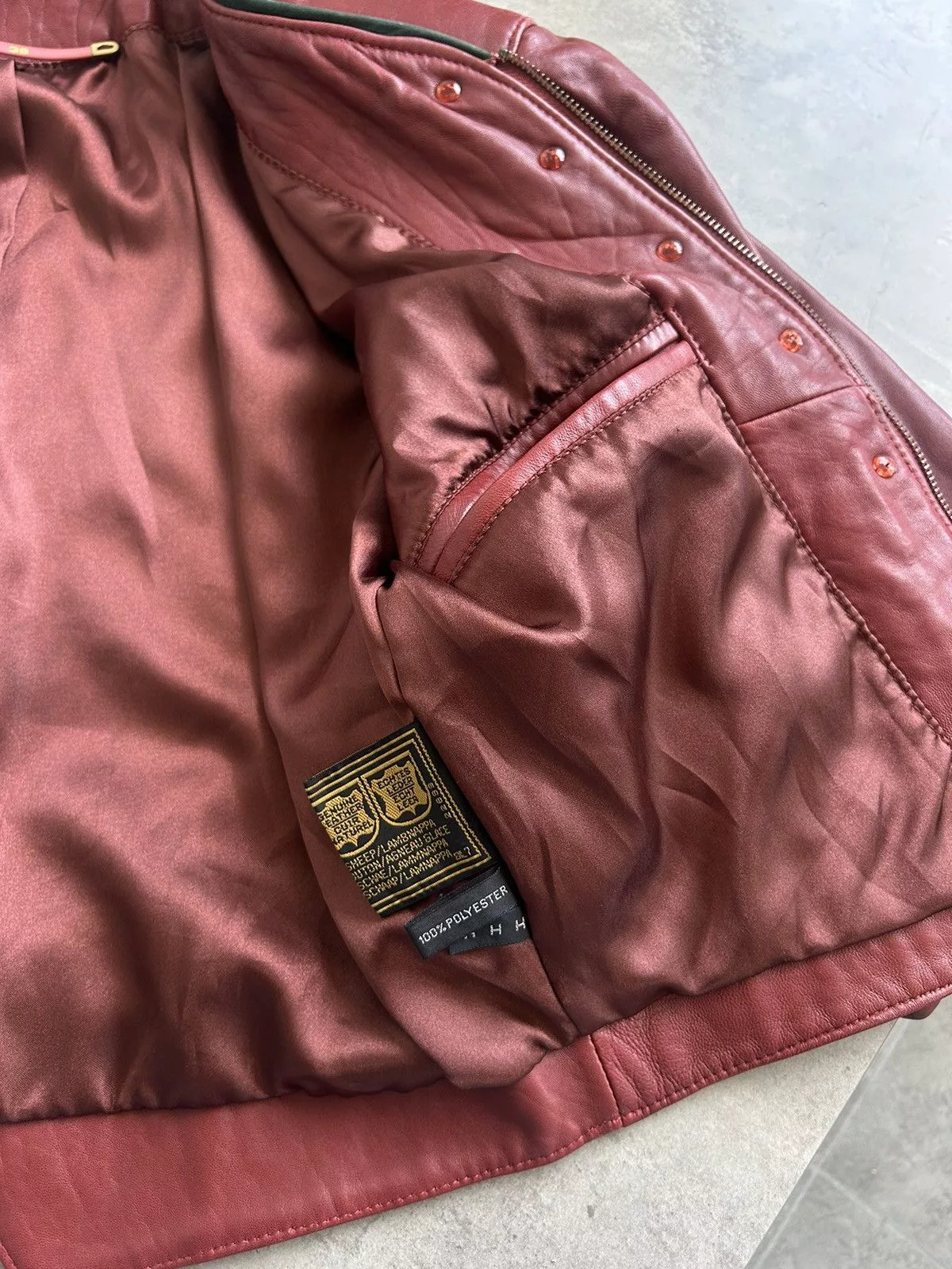 Vintage Leather Jackets RARE Gorgeous Leather Cherry Vintage Jacket with embroidery Red