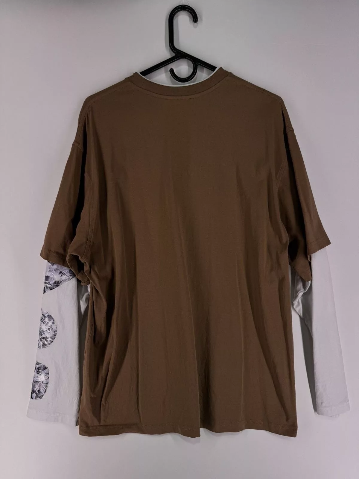 Acne Studios Long Sleeve T Shirts Acne Studios Brown Layered Diamonds Long-sleeve Tee