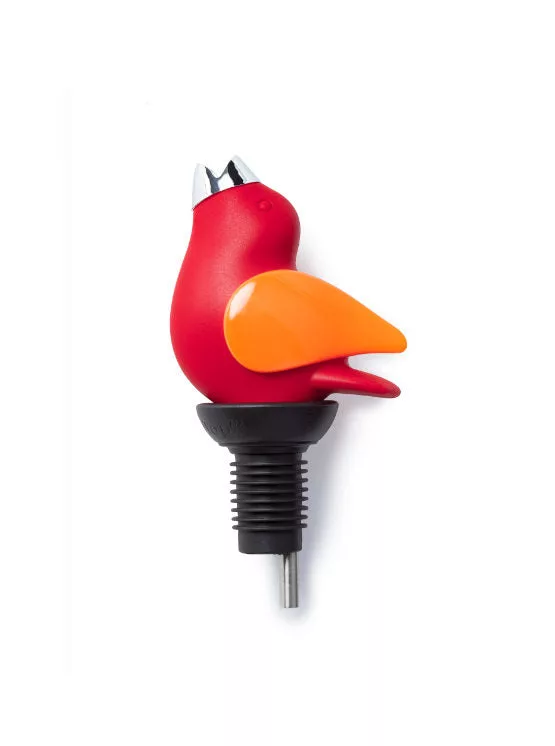 Red/Orange Chirpy Top Wine Pourer