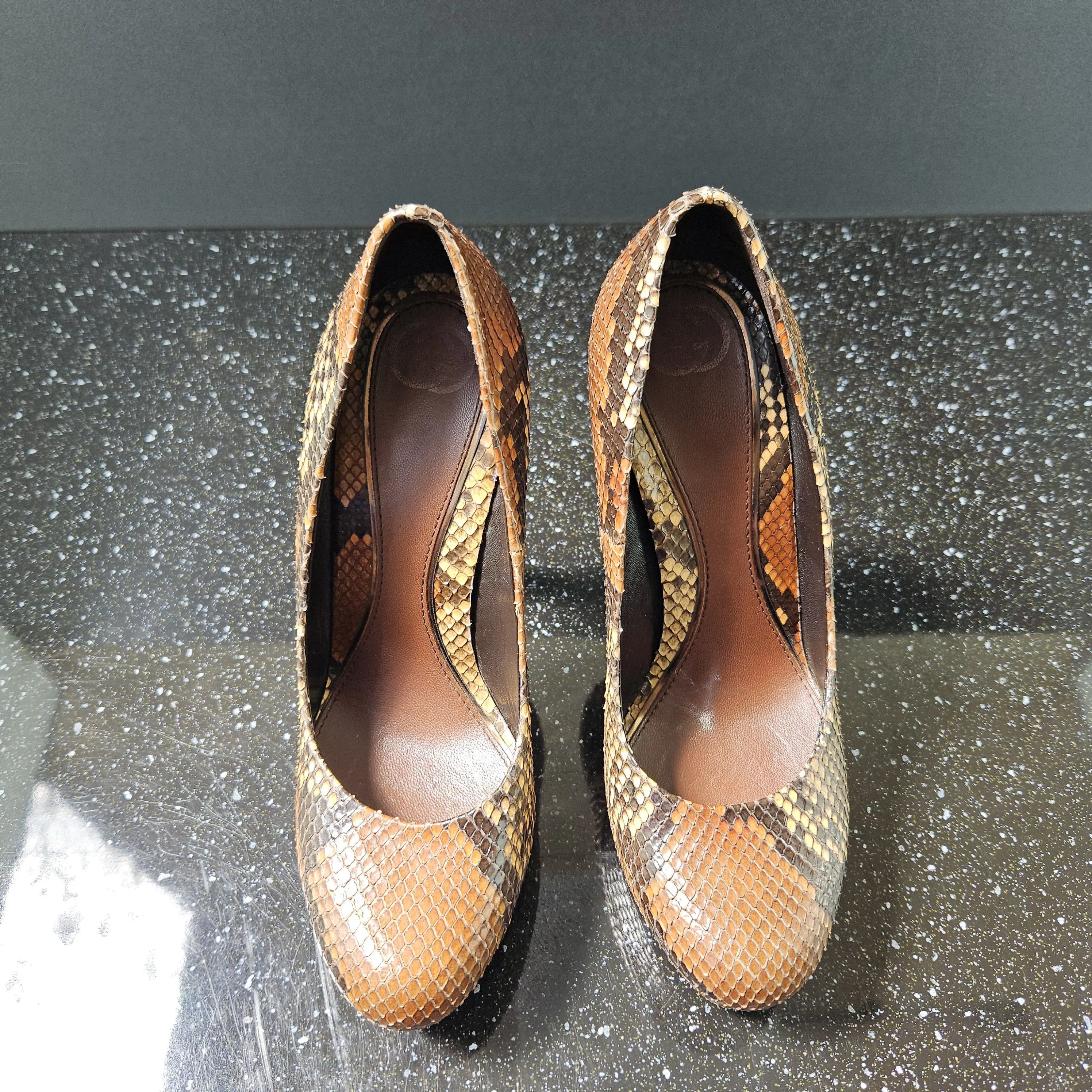 Gucci Heels Gucci Python Heels Sz 38 Gray
