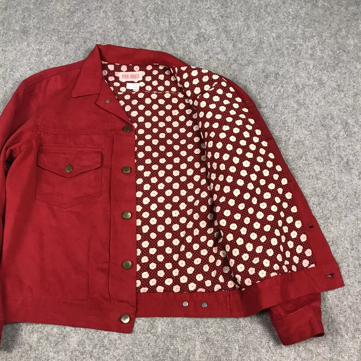 Japanese Brand Denim Jackets Japanese Brand × Pink House PINK HOUSE TYPE 2 STYLE DOUBLE POCKET JACKET Red