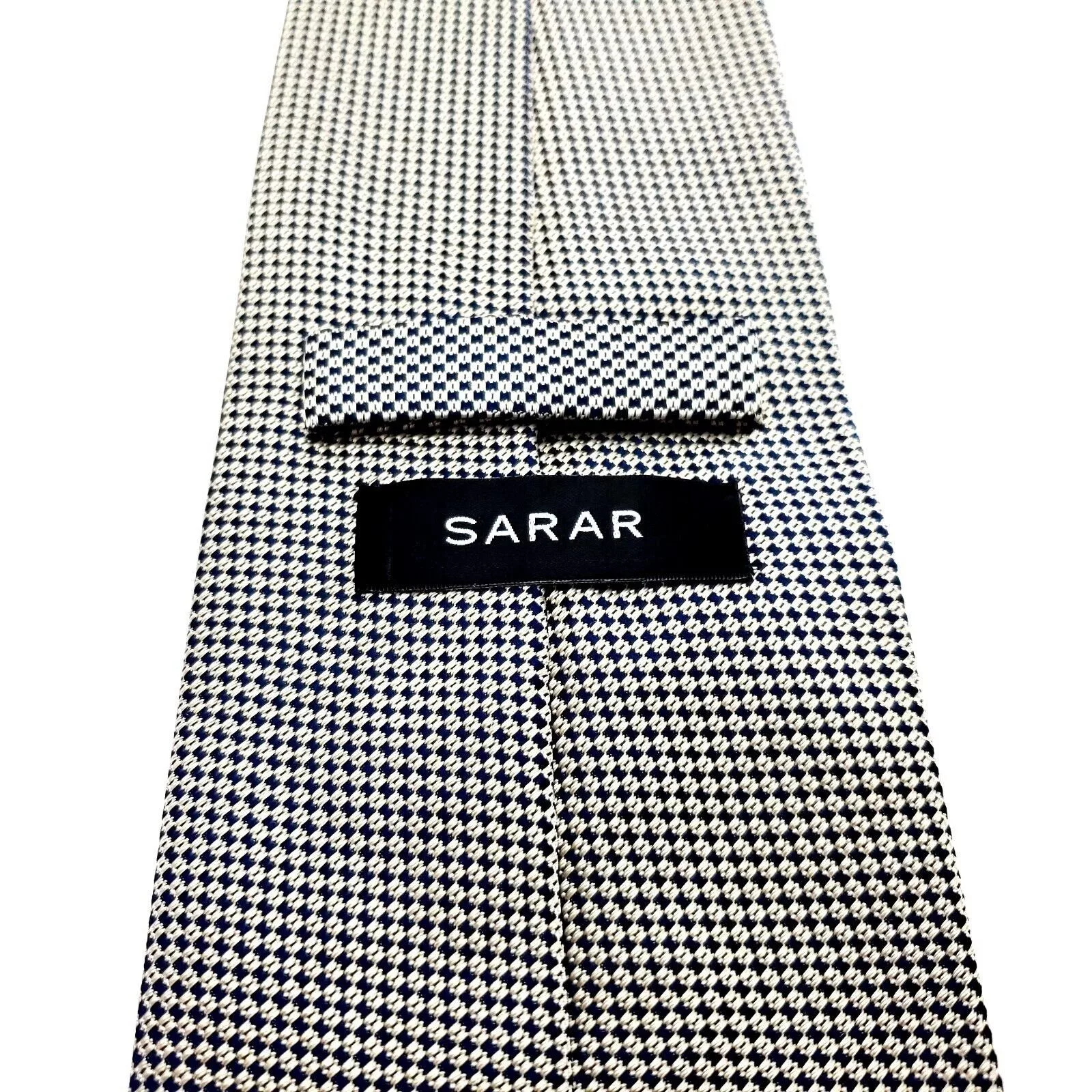 Sarar Ties Pocketsquares Sarar Gray Microfiber Tie Woven Micro Check