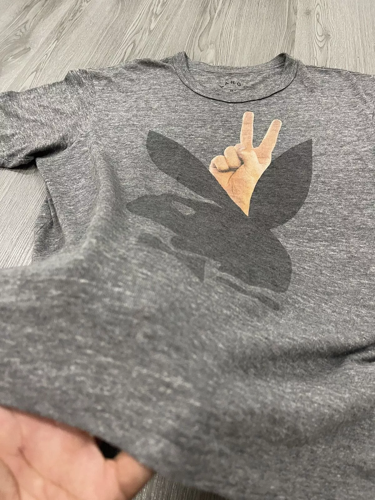 Marc Jacobs Short Sleeve T Shirts Marc Jacobs × Playboy Marc Jacobs Playboy Designer Against Aids Rayon Blend Shirt Gray