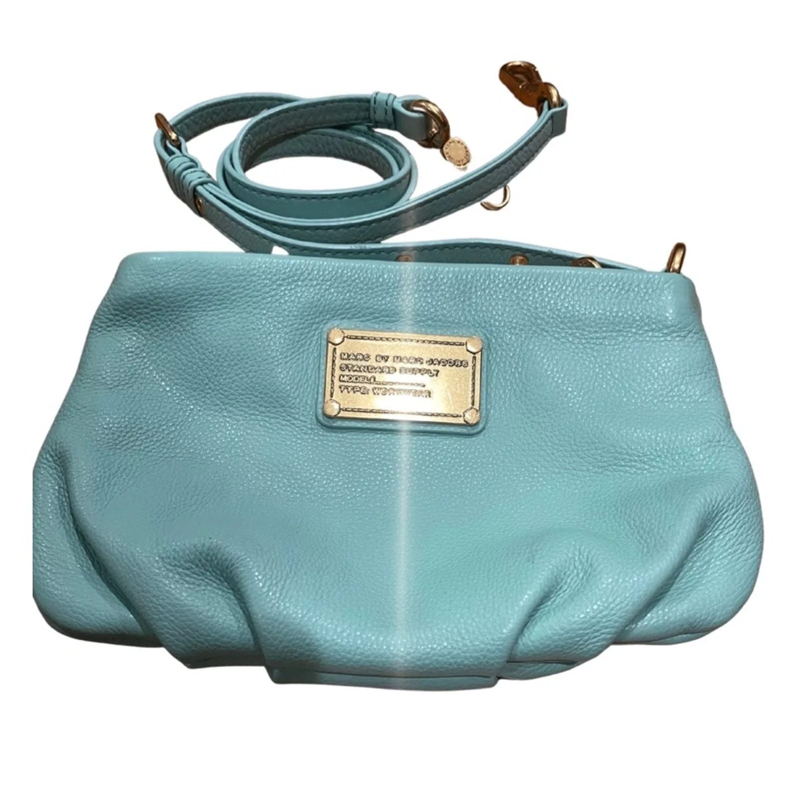 Marc Jacobs Shoulder Bags MARC JACOBS Mint Leather Classic Q Percy Crossbody Bag Green