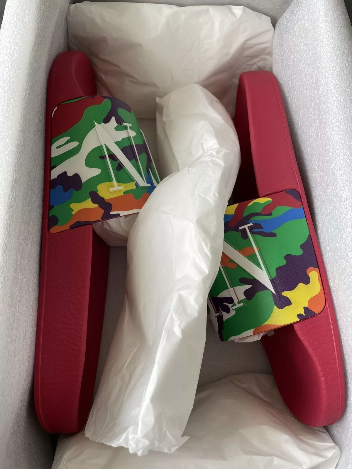 Giovanni Valentino Sandals Giovanni Valentino × Valentino Brand New Rare Iconic Limited Camouflage Slipper Slides Multi