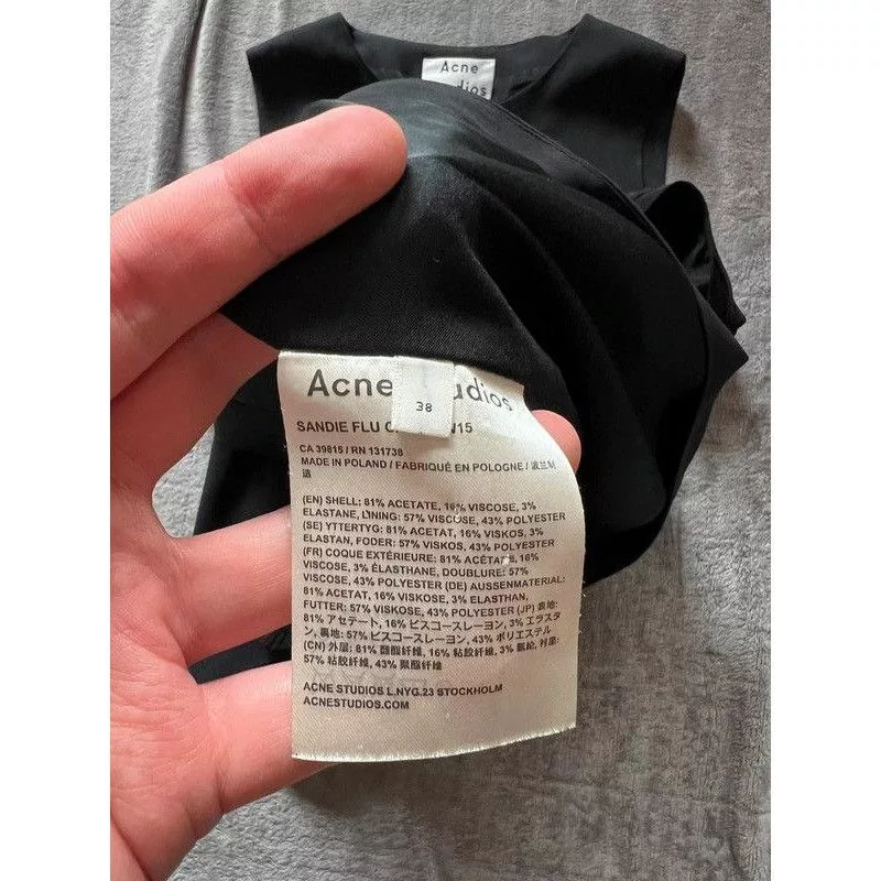 Acne Studios Maxi Dresses Acne Studios × Designer Acne Studios Sandie Flu Cady AW15 Dress Black Vintage