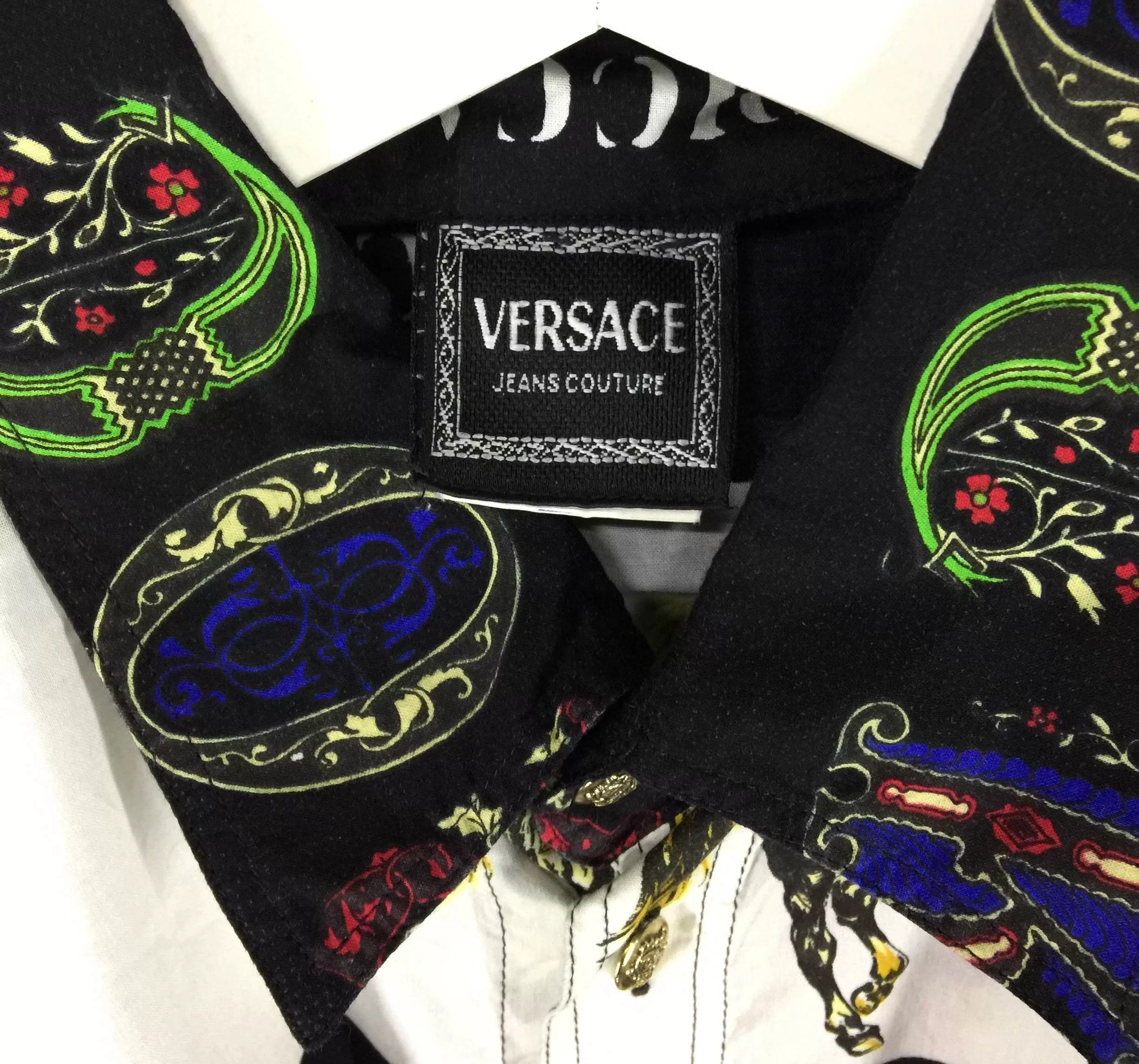 Designer Shirts Button Ups Designer × Versace × Versace Jeans Couture Vintage Versace jeans couture carnaby street button up shirt Gray