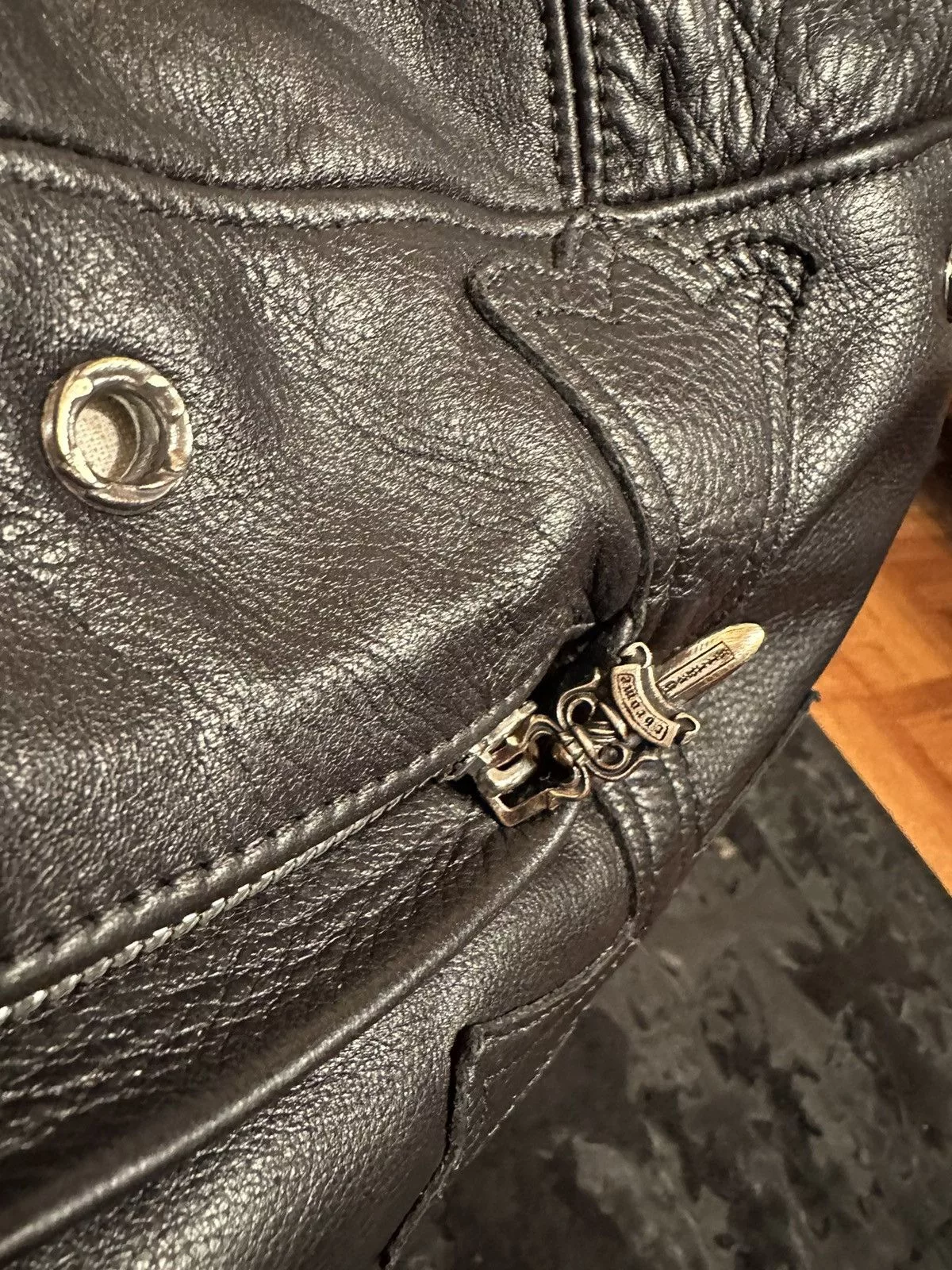 Chrome Hearts Miscellaneous Chrome Hearts Leather Bean Bag Black