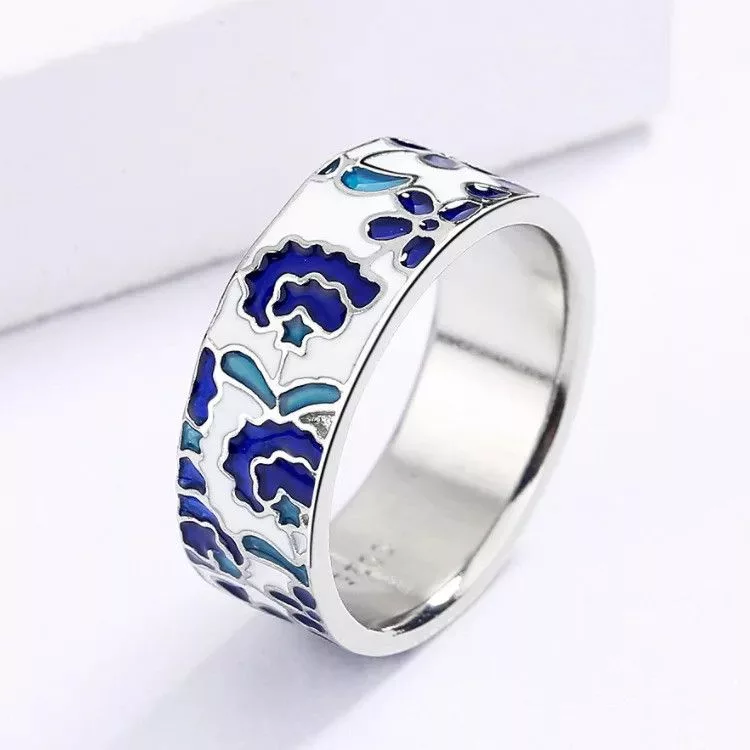 Jewelry Watches Jewelry Enamel Craft Ring Silver