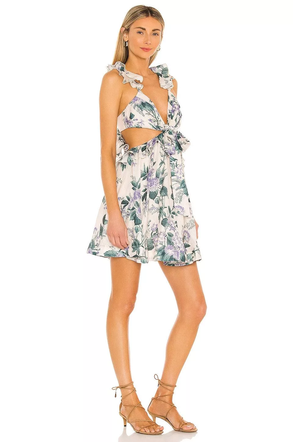Zimmermann Mini Dresses Zimmermann Cassia Ruffle Mini Dress Multi