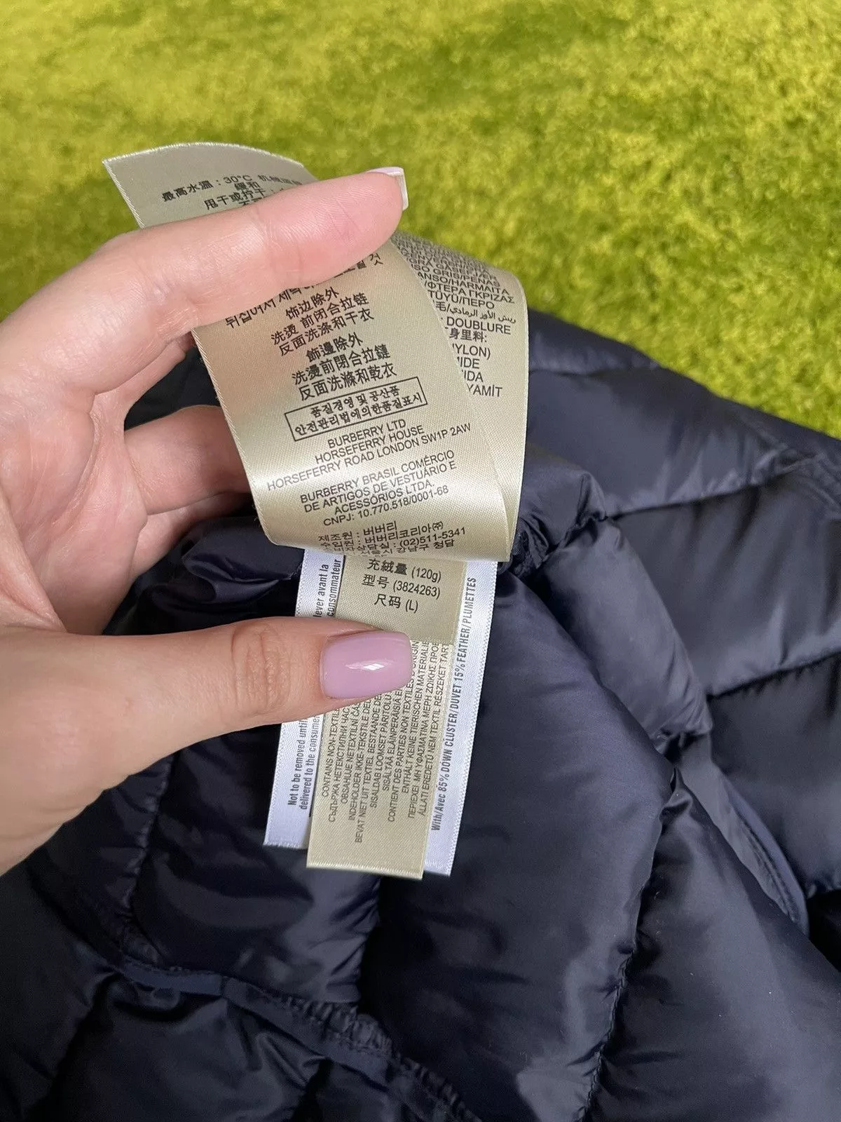 Burberry Down Jackets Burberry × Designer Burberry Brit belted down puffer jacket Blue Luxury