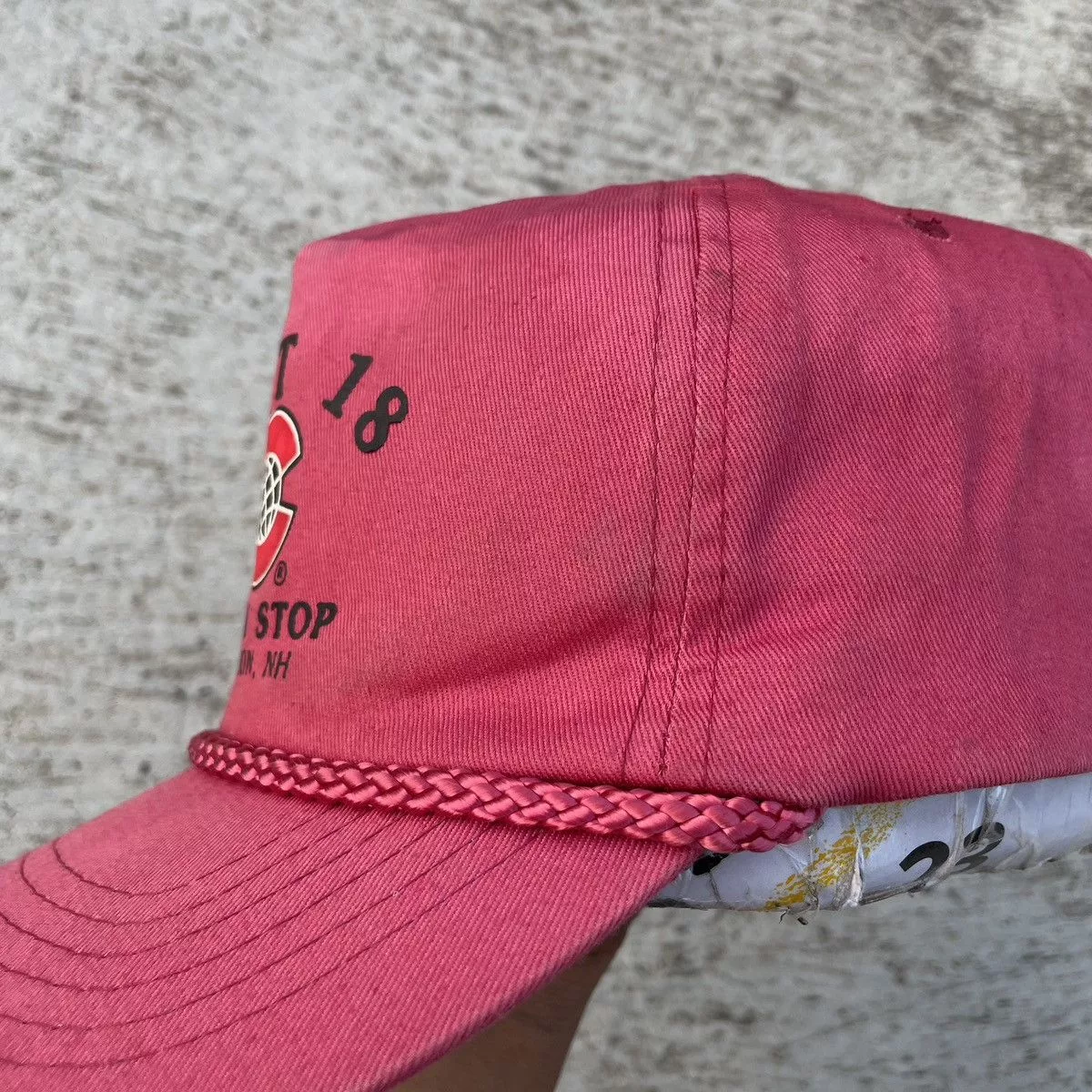 Vintage Hats Vintage. Lebanon, Exit 18. Truck stop rope hat Red