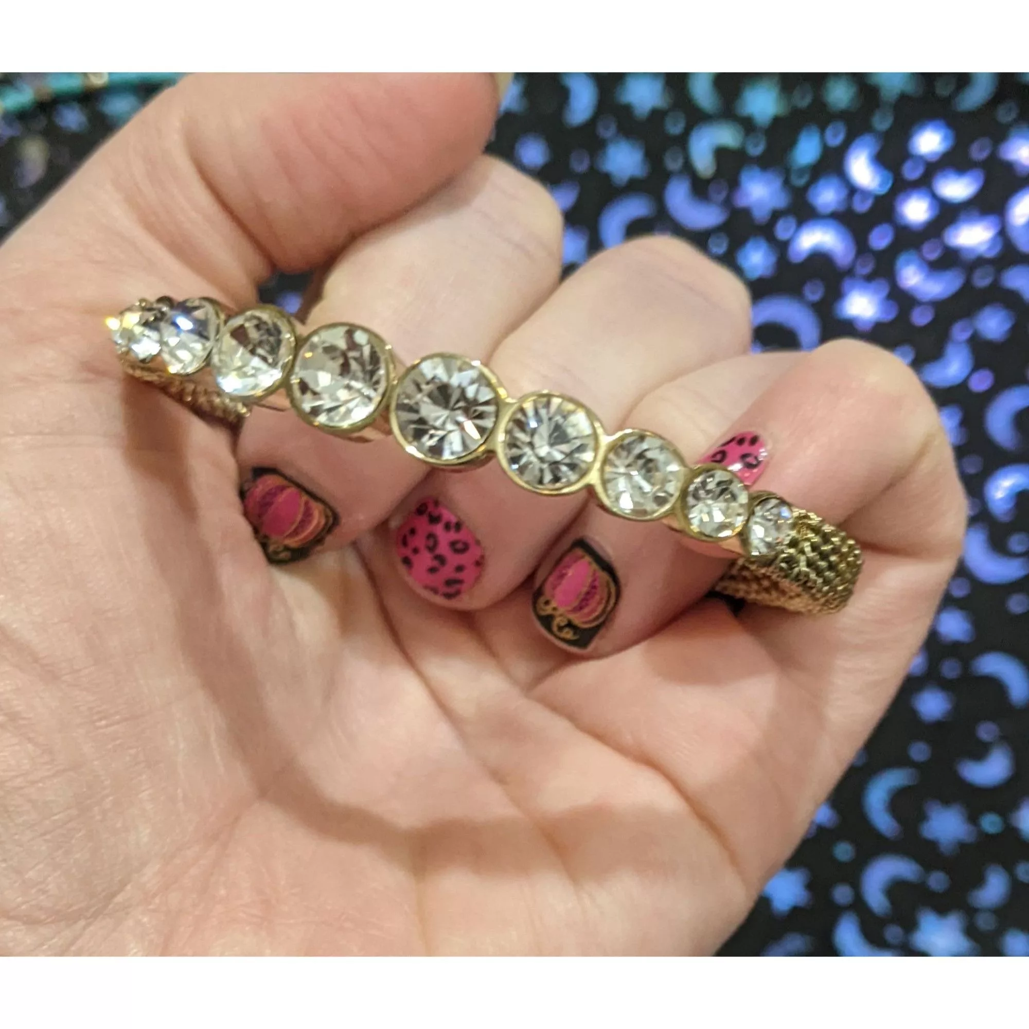 Other Bracelets Other Gold Rhinestone Gemmed Statement Bracelet