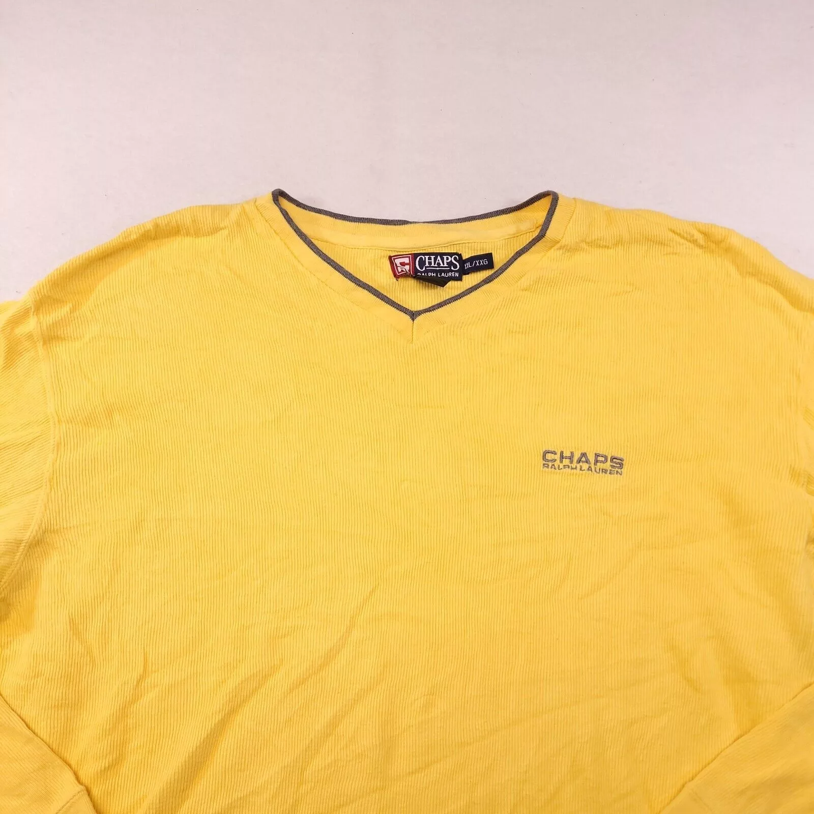 Chaps Sweaters Knitwear Chaps Long Sleeve Pullover Sweater Mens Size 2XL Yellow
