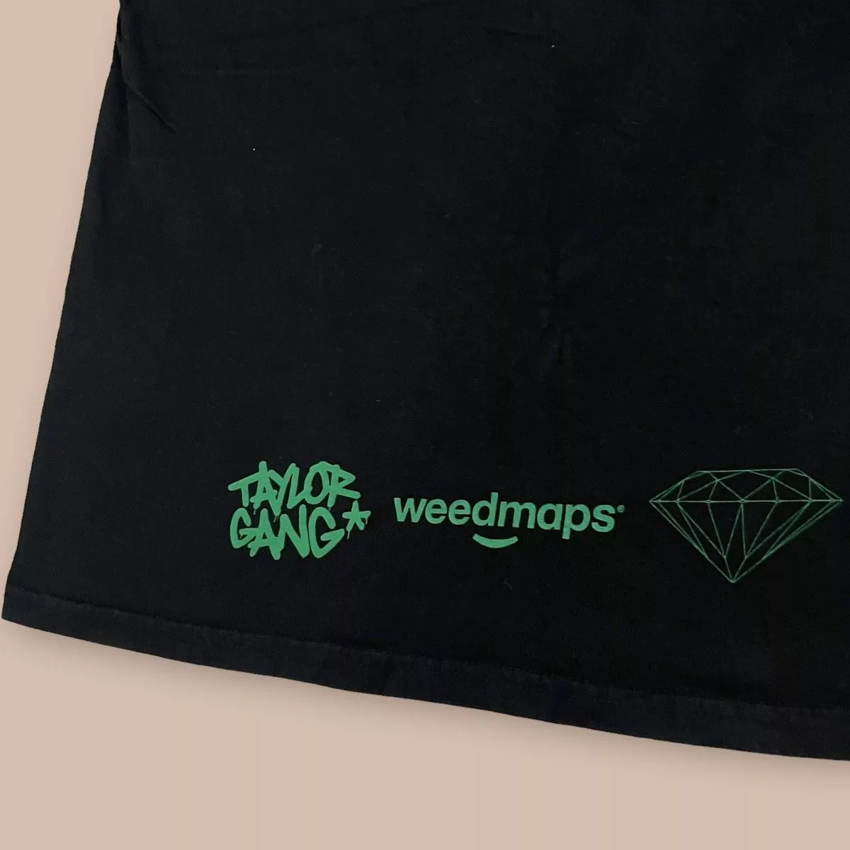 Diamond Supply Co. Short Sleeve T Shirts Diamond Supply Co. x Taylor Gang x Weedmaps Orange Kush Tee Black Streetwear