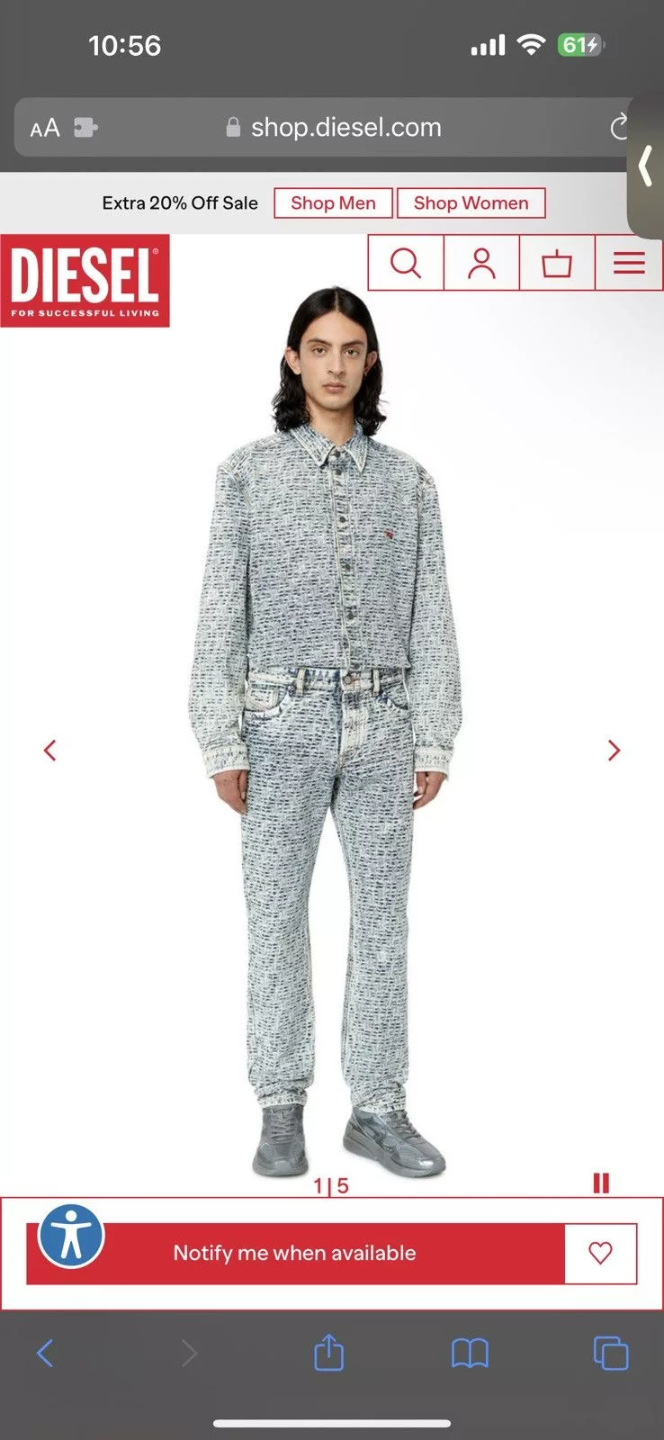 Diesel Light Jackets Diesel men’s monogram overshirt Blue