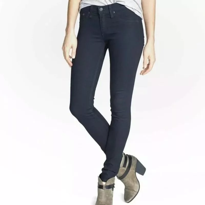 Rag & Bone Jeans RAG & BONE Dark Rinse Ripped Knee Leggings Jeans Sz 24 Blue