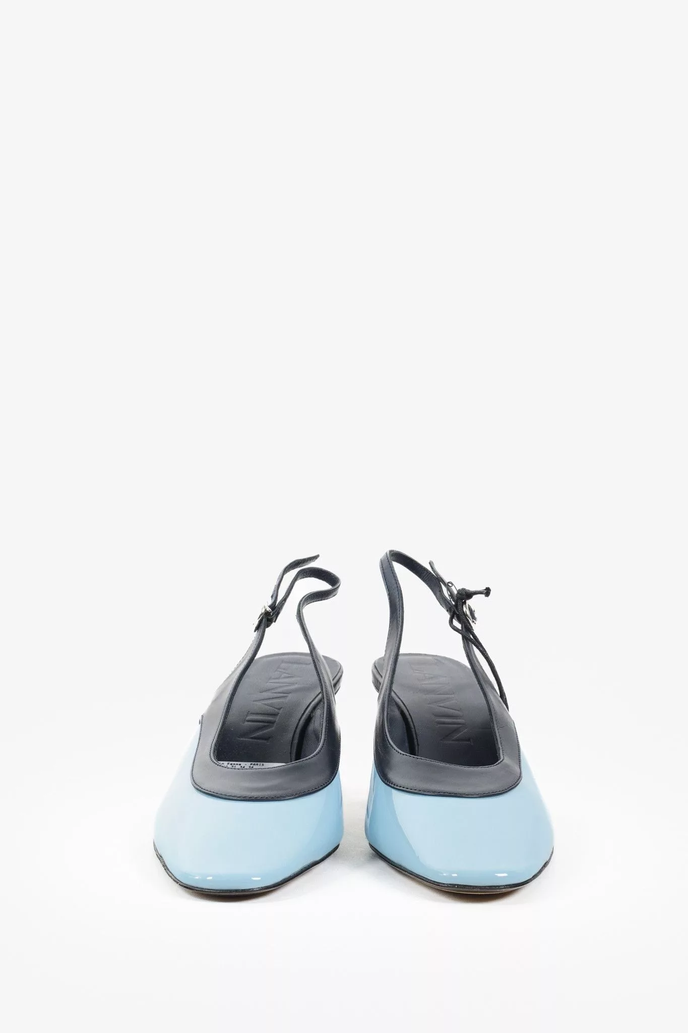 Lanvin Heels Lanvin M&E Leather Slingback Heels Blue