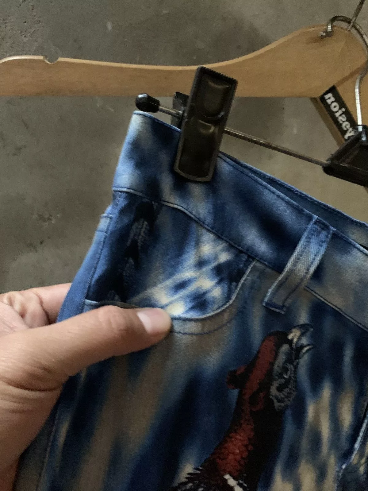 Designer Pants Designer × Vintage y2k Bongo Graphic Peacock Pants Blue