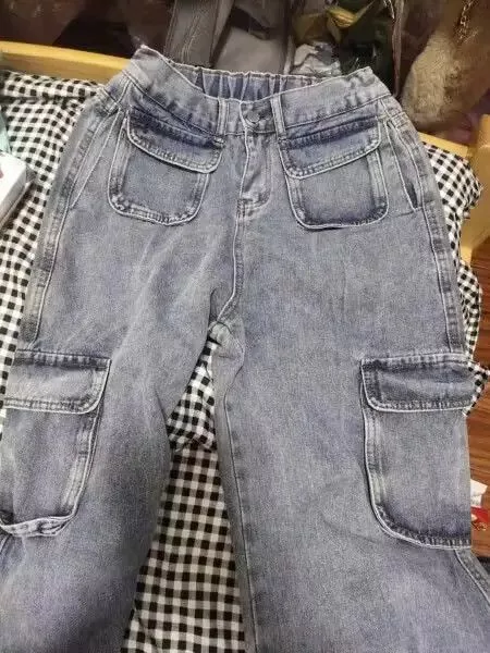 Jean Jeans Multiple Pockets Design Jeans Woman Blue Avant-Garde