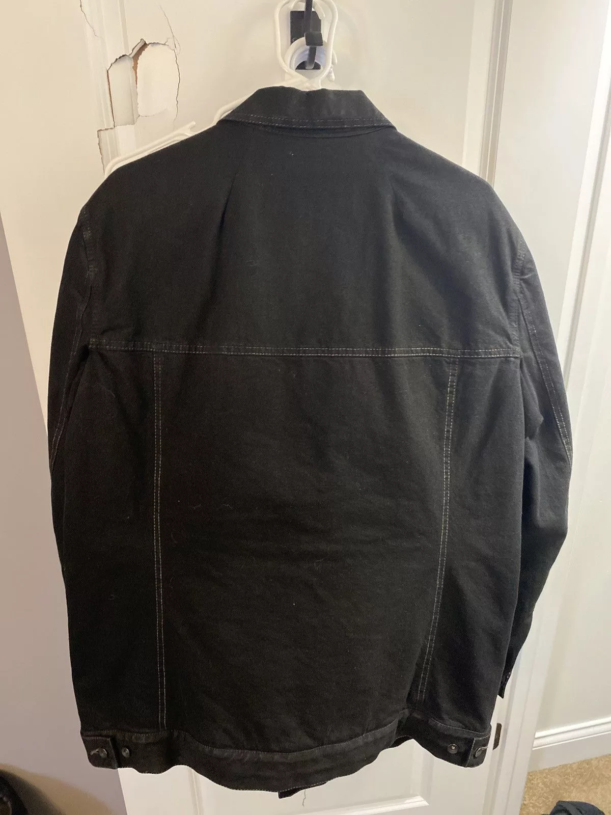 Rick Owens Denim Jackets Rick owens padded worker jacket Black