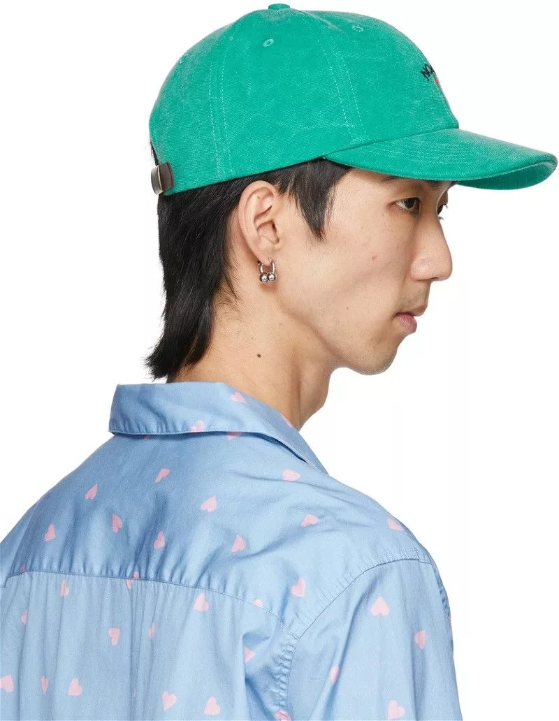 Noah Hats Noah Six-Panel Leather Strap Hat Green