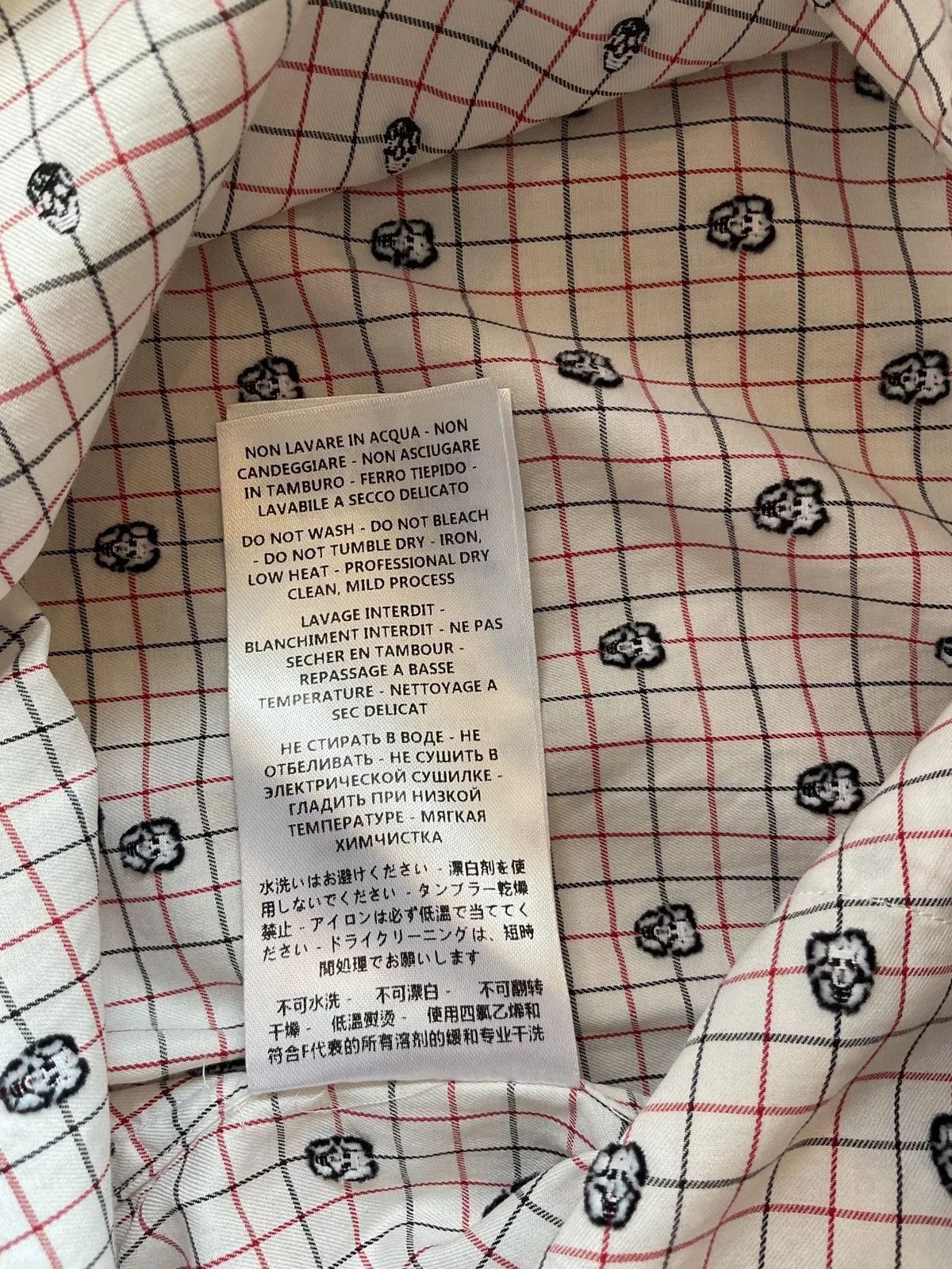 Alexander McQueen Shirts Button Ups Alexander McQueen Mini Skull Collar Shirt Size46 White