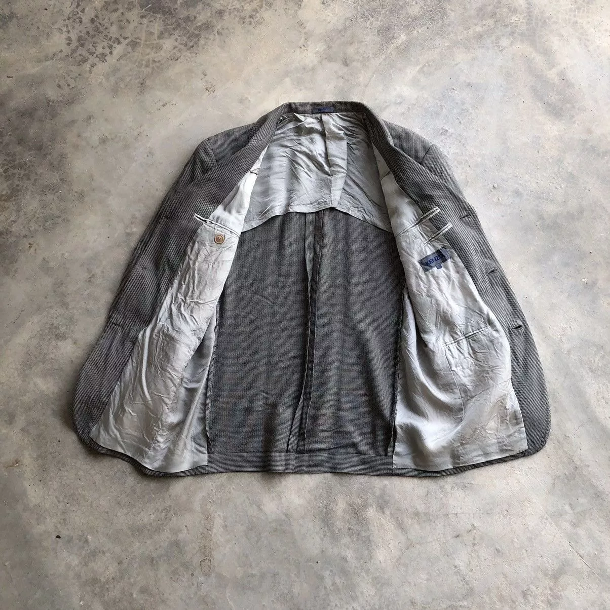 Kenzo Blazers KENZO Plaid Design Blazer Gray