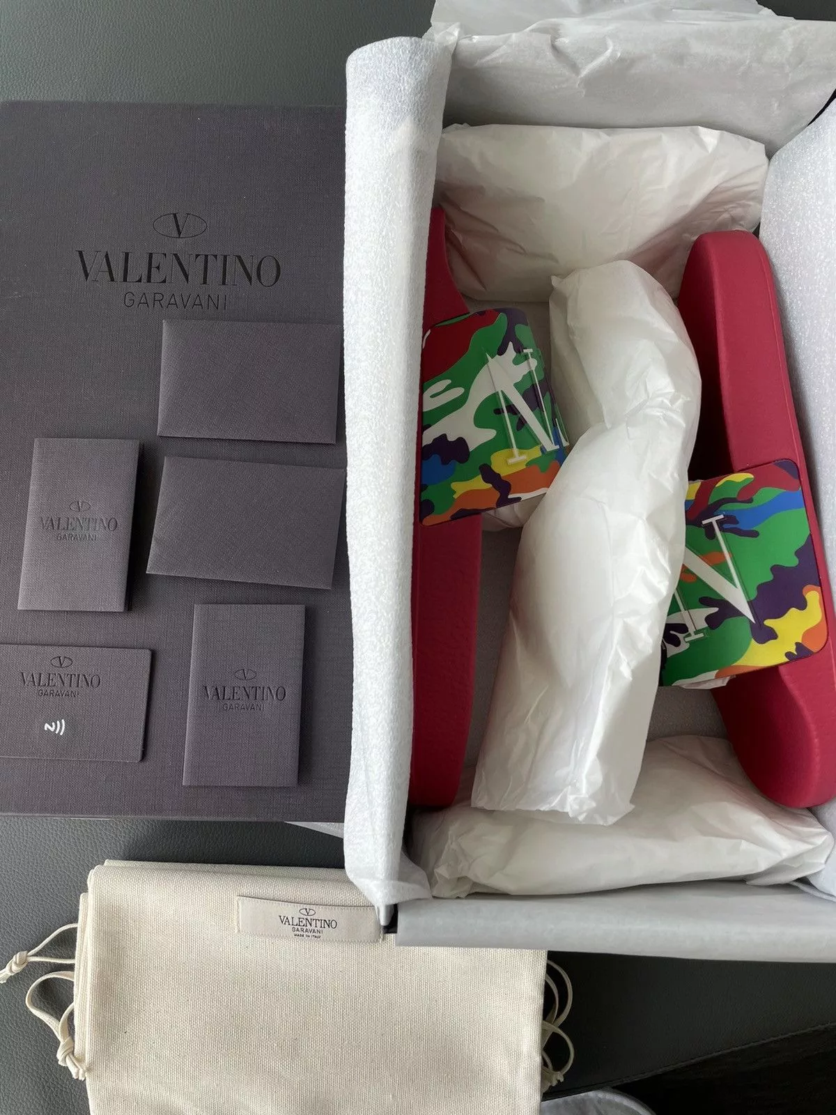 Giovanni Valentino Sandals Giovanni Valentino × Valentino Brand New Rare Iconic Limited Camouflage Slipper Slides Multi
