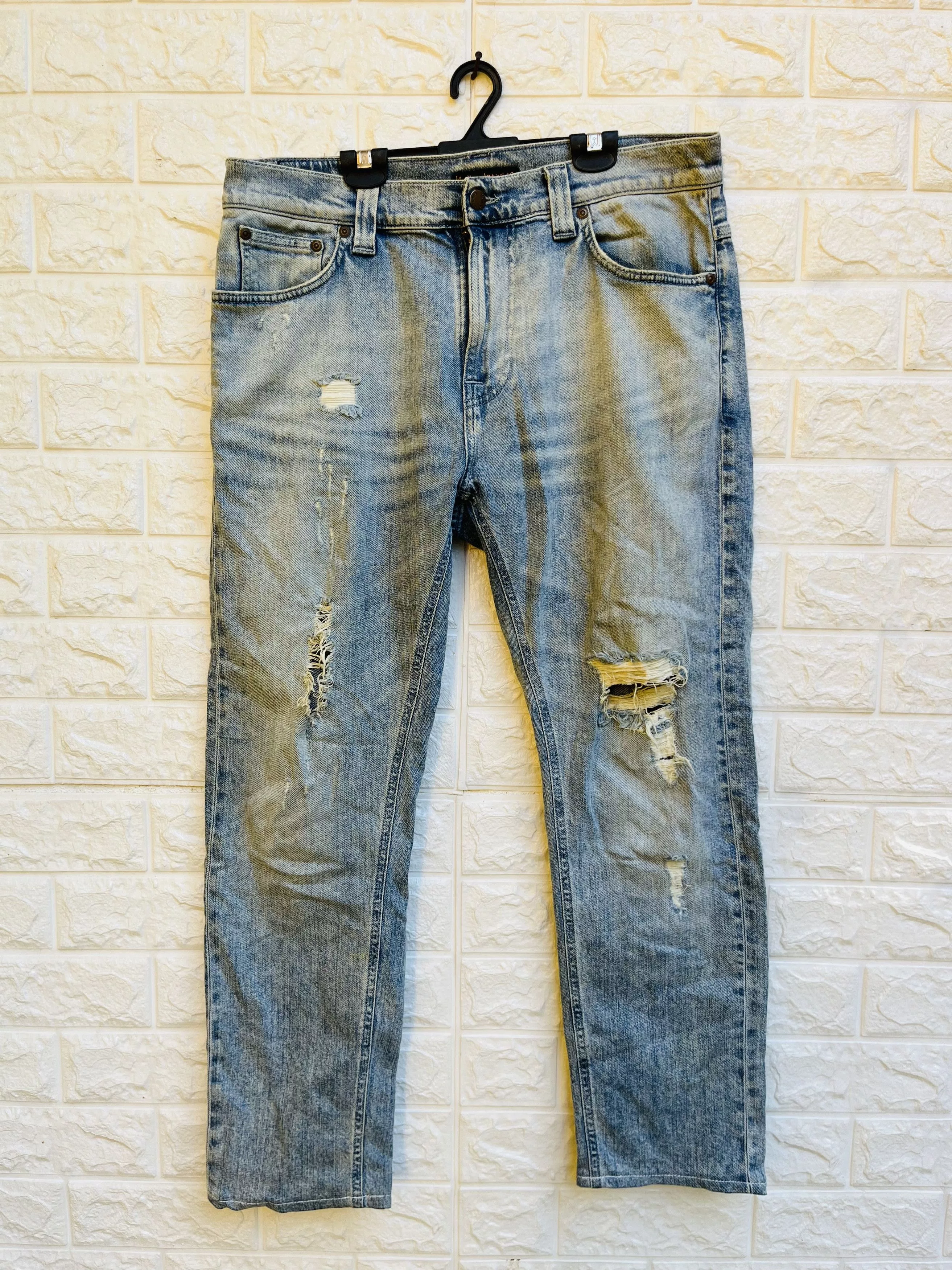 Nudie Jeans Denim Nudie Jeans × Vintage Vintage Nudie Jeans Distressed Japanese Fashion Style Blue