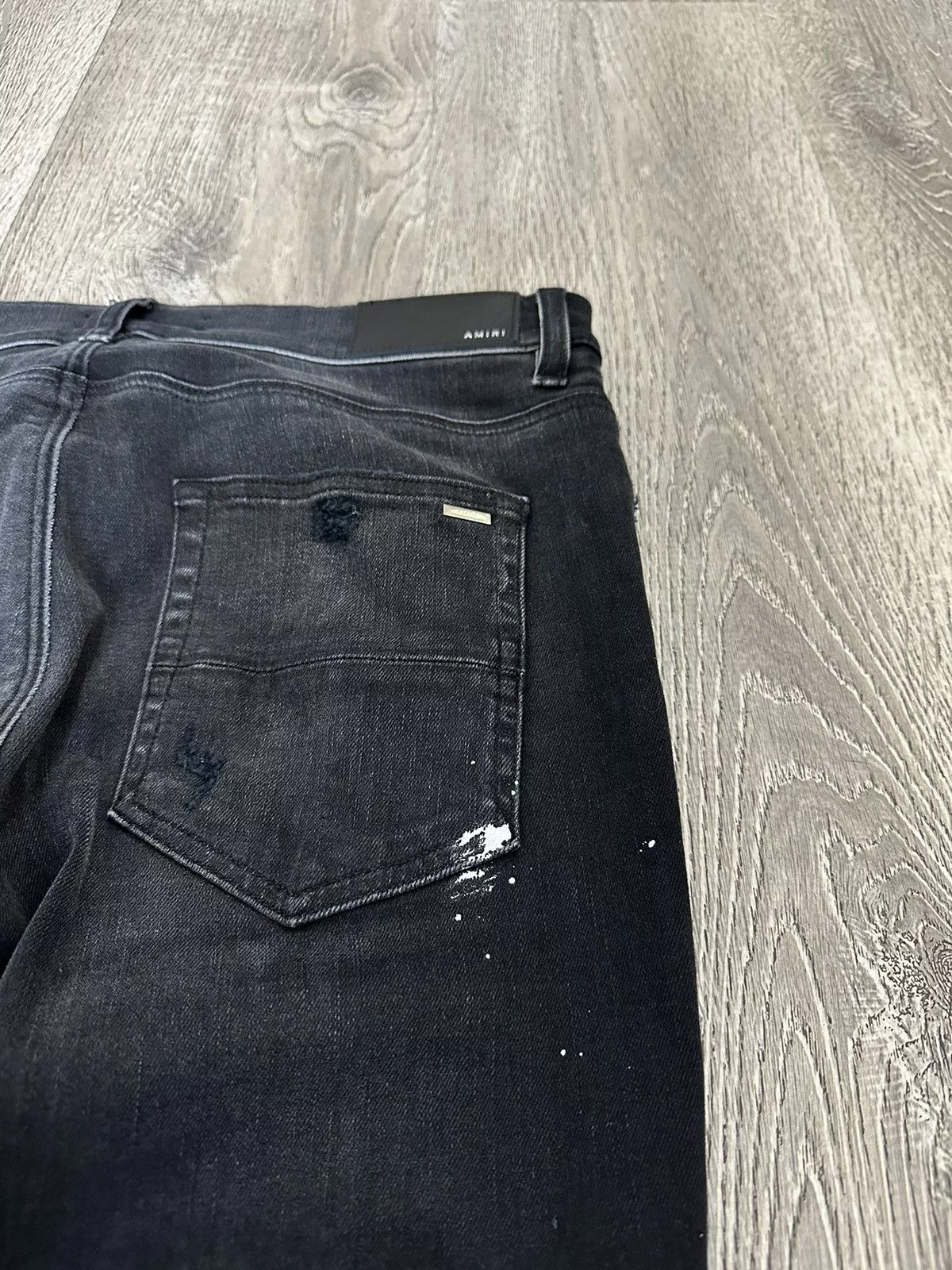 Amiri Denim Amiri MX1 Plaid Denim Aged Black