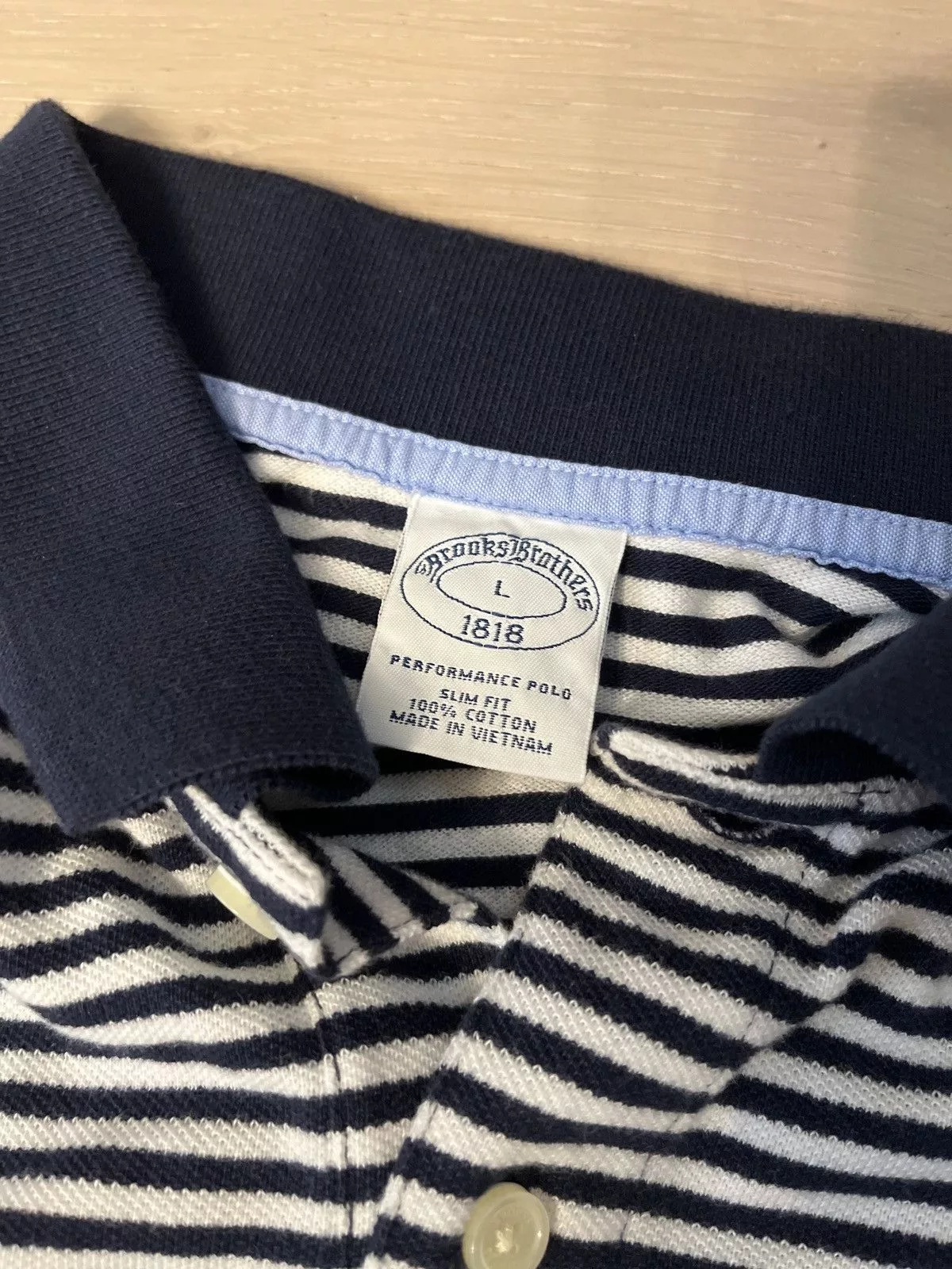 Brooks Brothers Polos Brooks Brothers Striped Performance Polo Blue