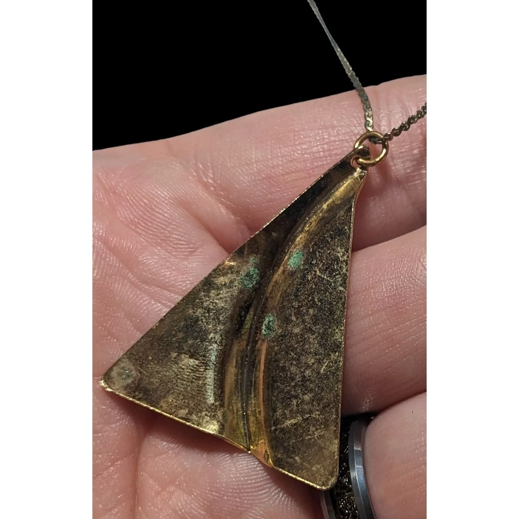 Other Necklaces Other Gold Glitter Triangle Pendant Necklace