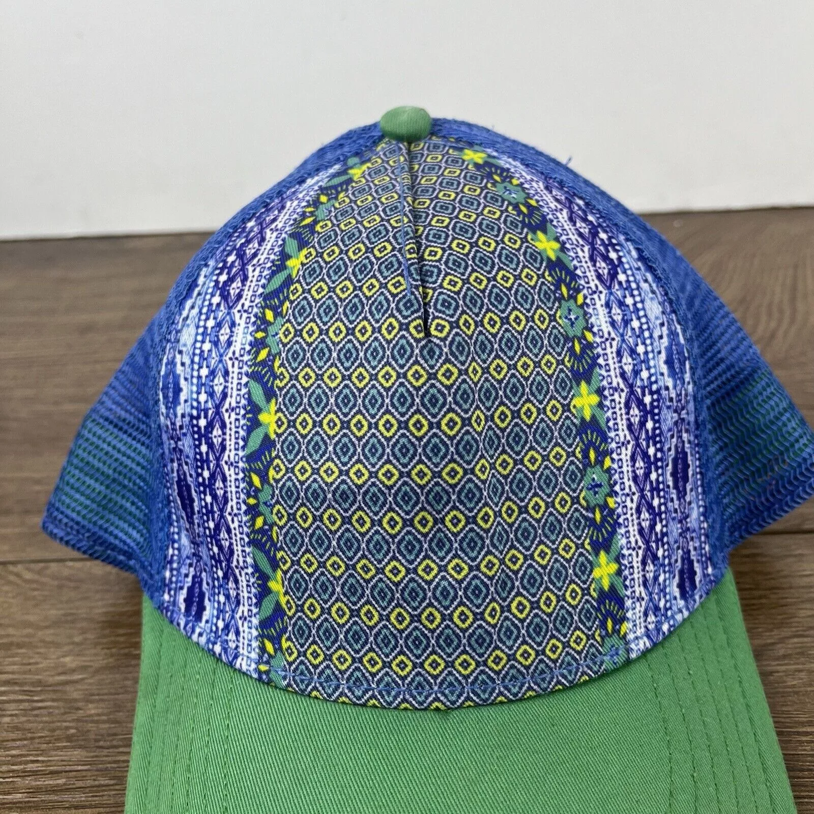 Other Hats Other Farmer Hat Blue Green Yellow Snapback Hat Blue Adjustable Ha