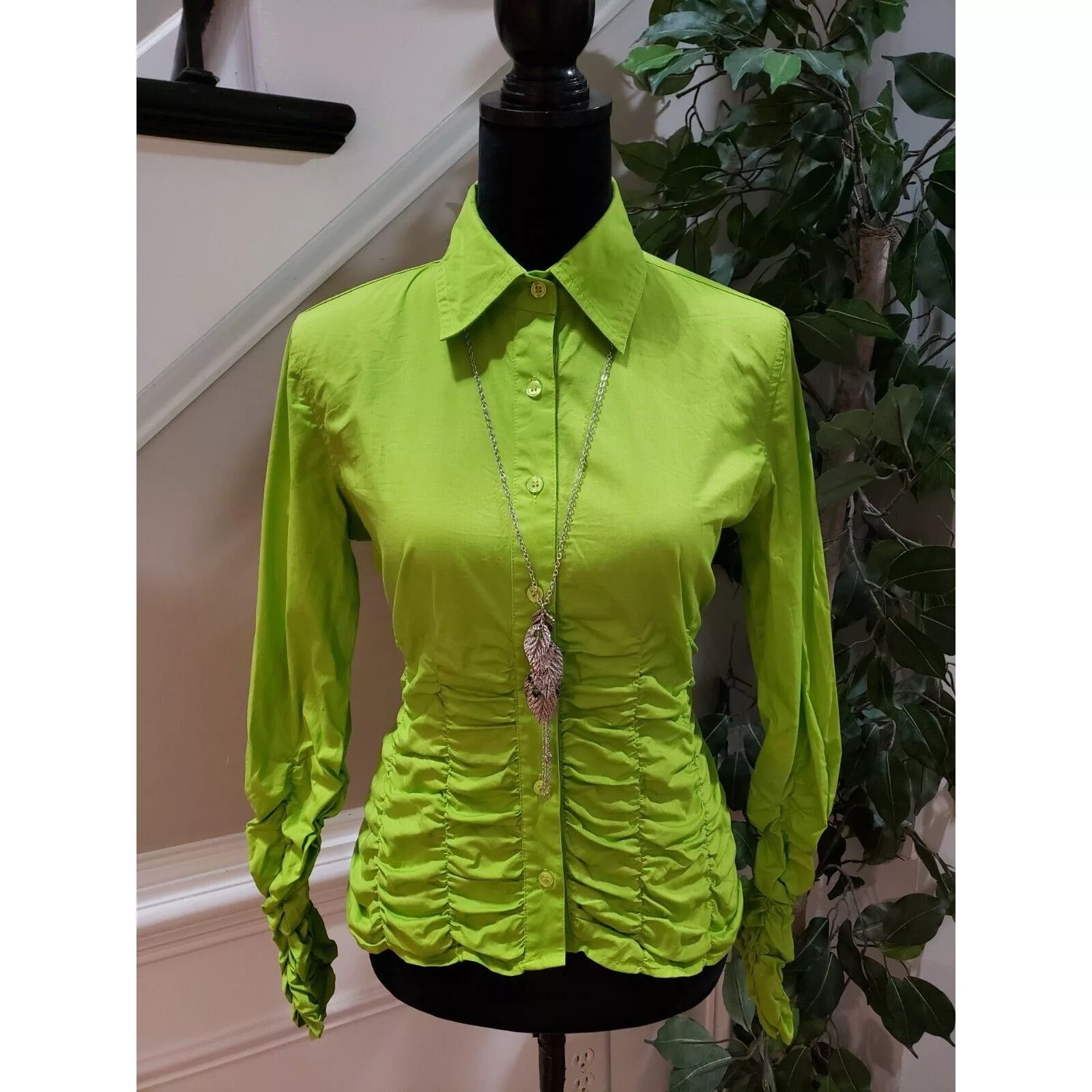 Other Button Ups Other Metro Style Cotton Collared Long Sleeve Button Down Shirt 8 Green