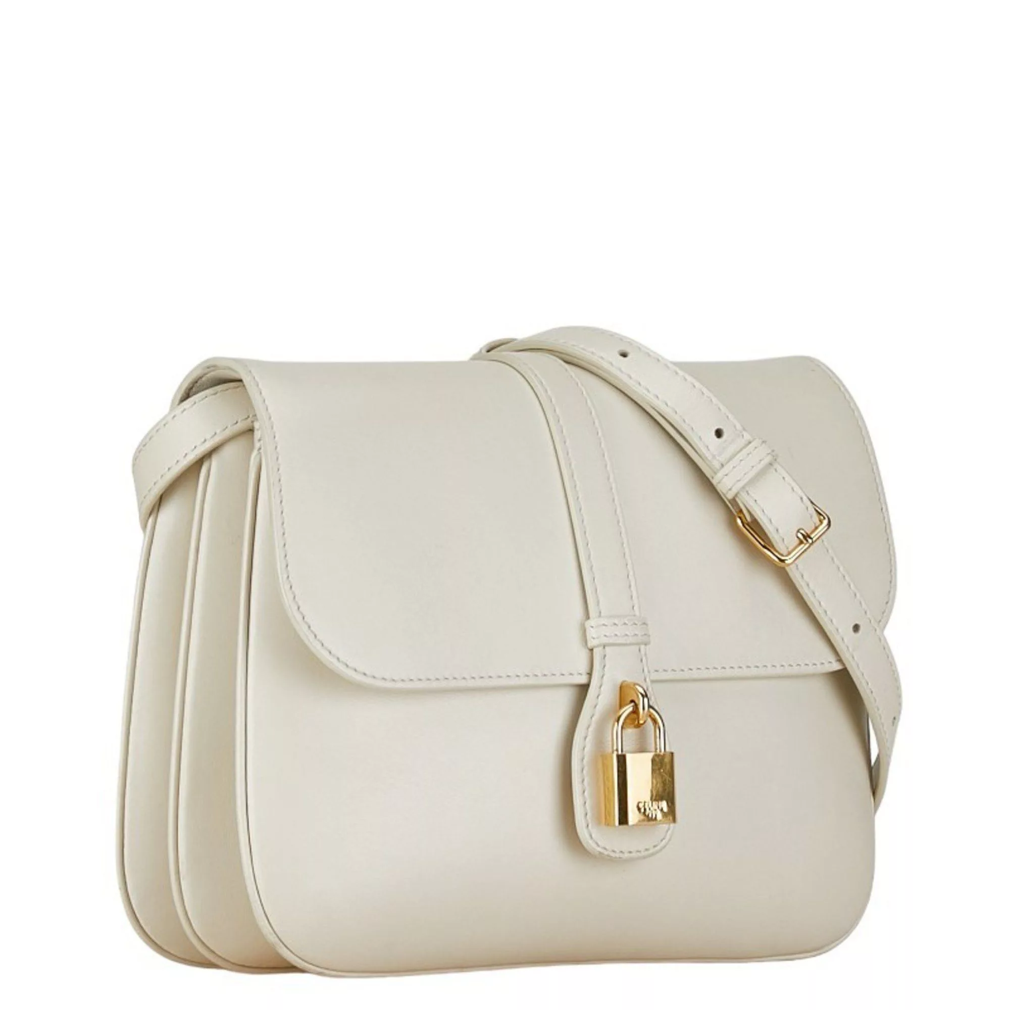Celine Other CELINE Medium Taboo Shoulder Bag White Leather Women's
