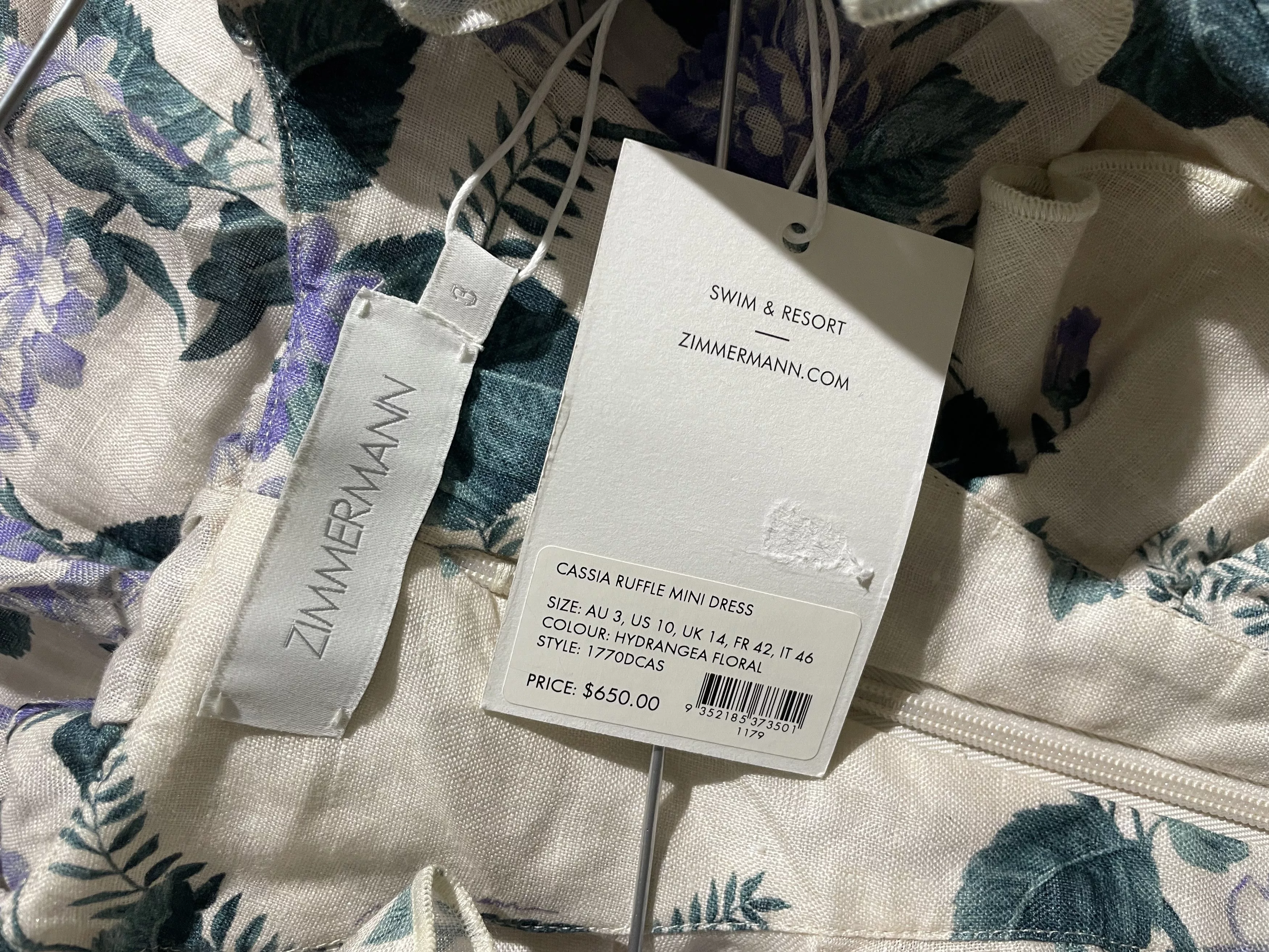 Zimmermann Mini Dresses Zimmermann Cassia Ruffle Mini Dress Multi