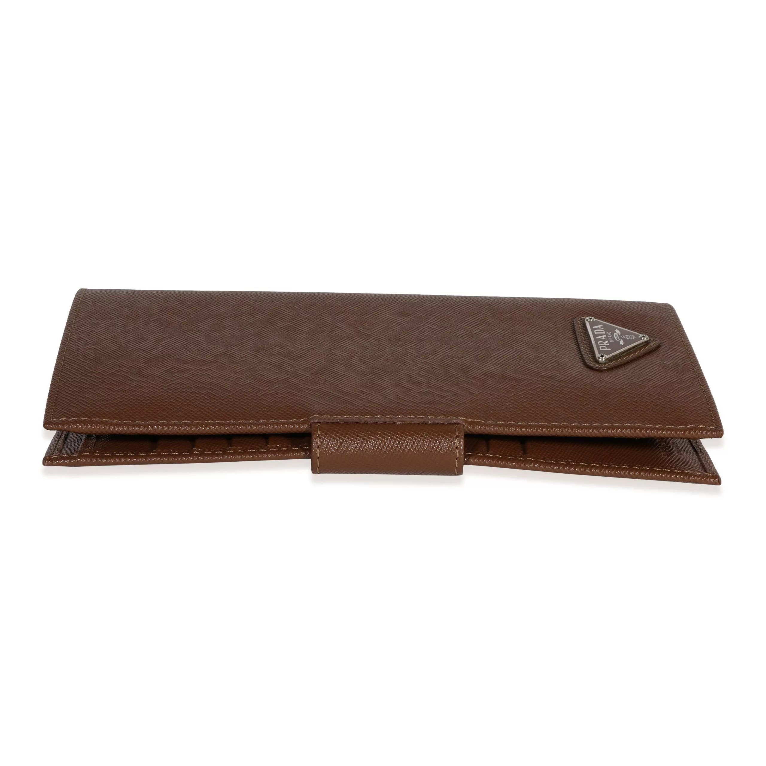 Prada Rings Prada Cacao Saffiano Leather Wallet Brown