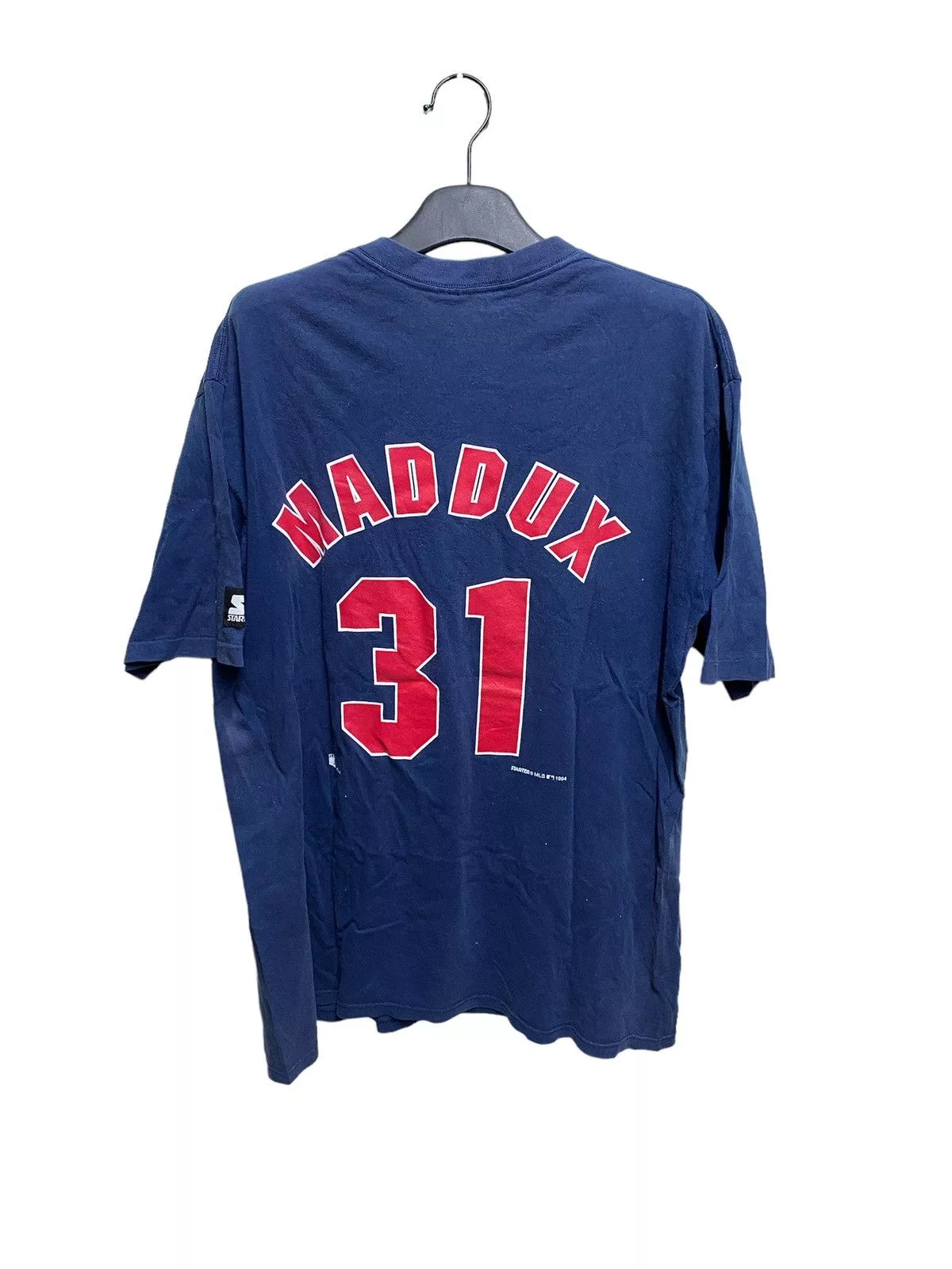 Starter Short Sleeve T Shirts Starter × Vintage Vintage 90s atlanta braves Greg Maddux shirt Blue