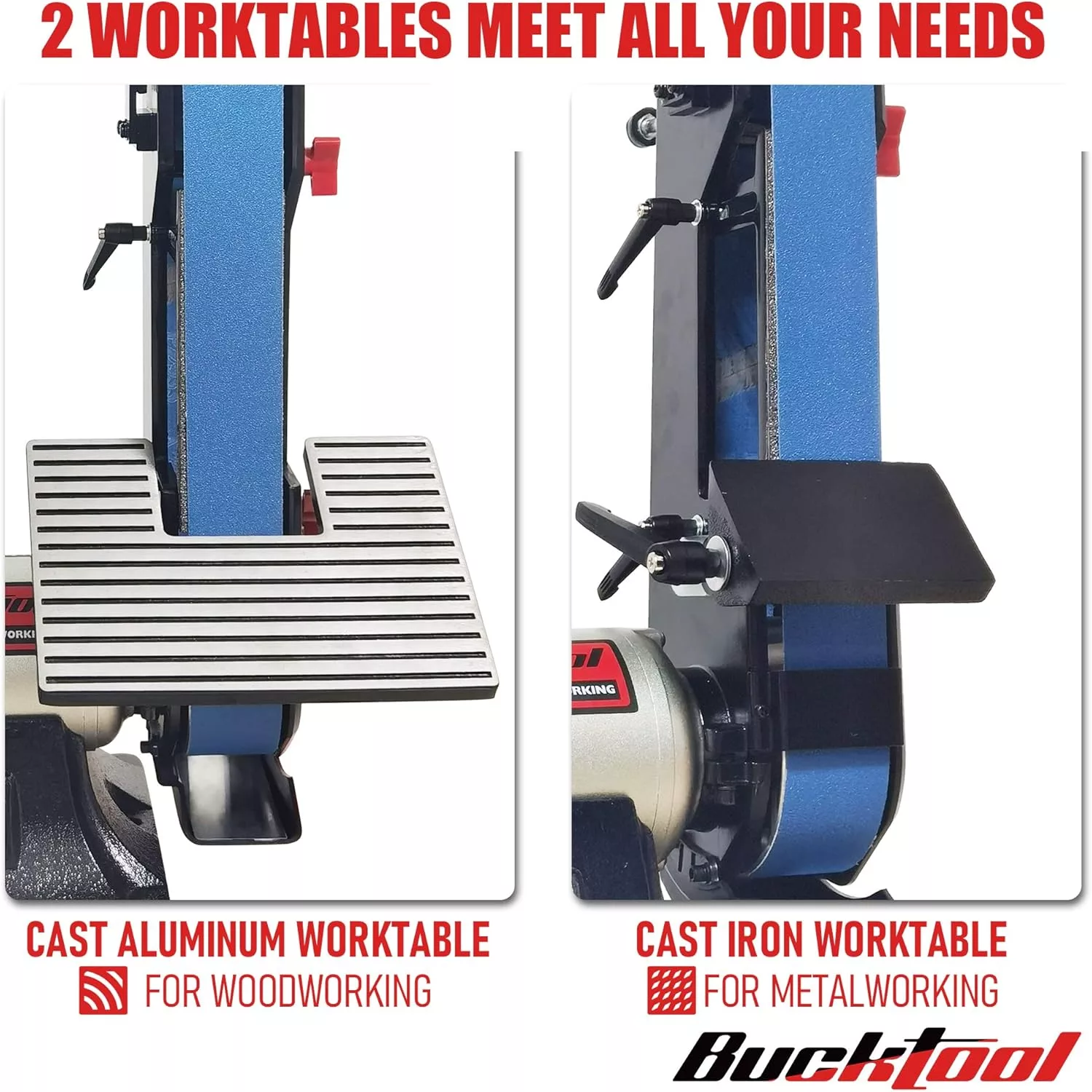 Bucktool Combo 2 x 42" Belt Sander 6" Bench Grinder