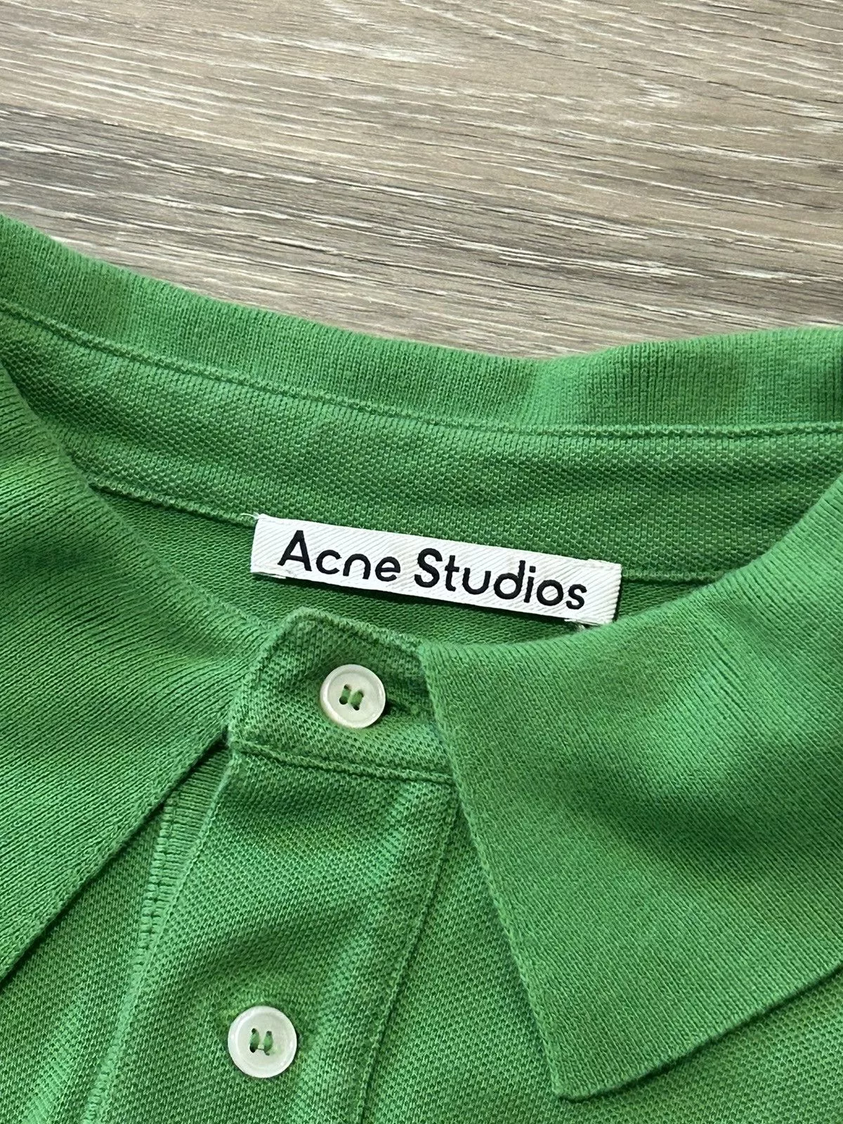 Acne Studios Polos Acne Studios Oversized Green Bubble Logo Polo