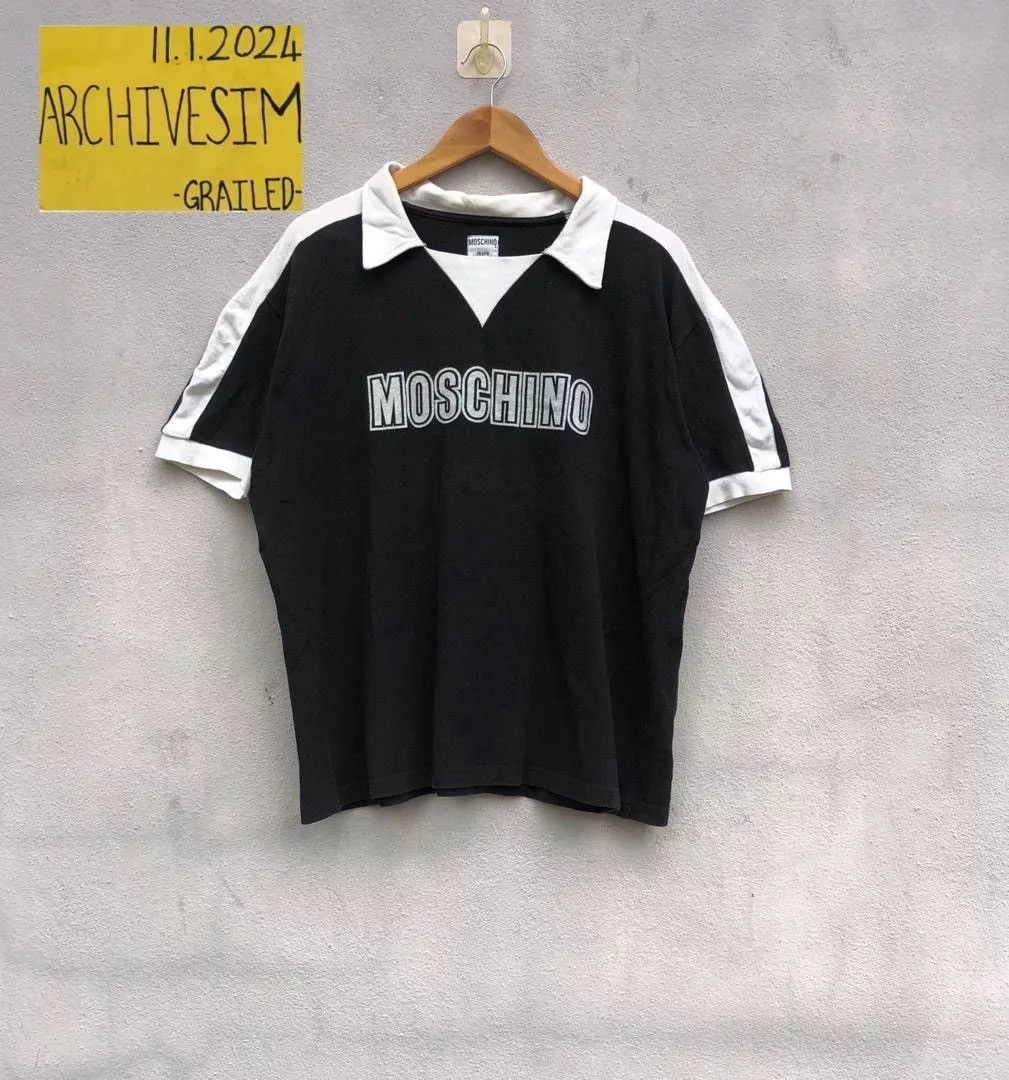 Moschino Short Sleeve T Shirts Moschino Jeans Logo Tee Black