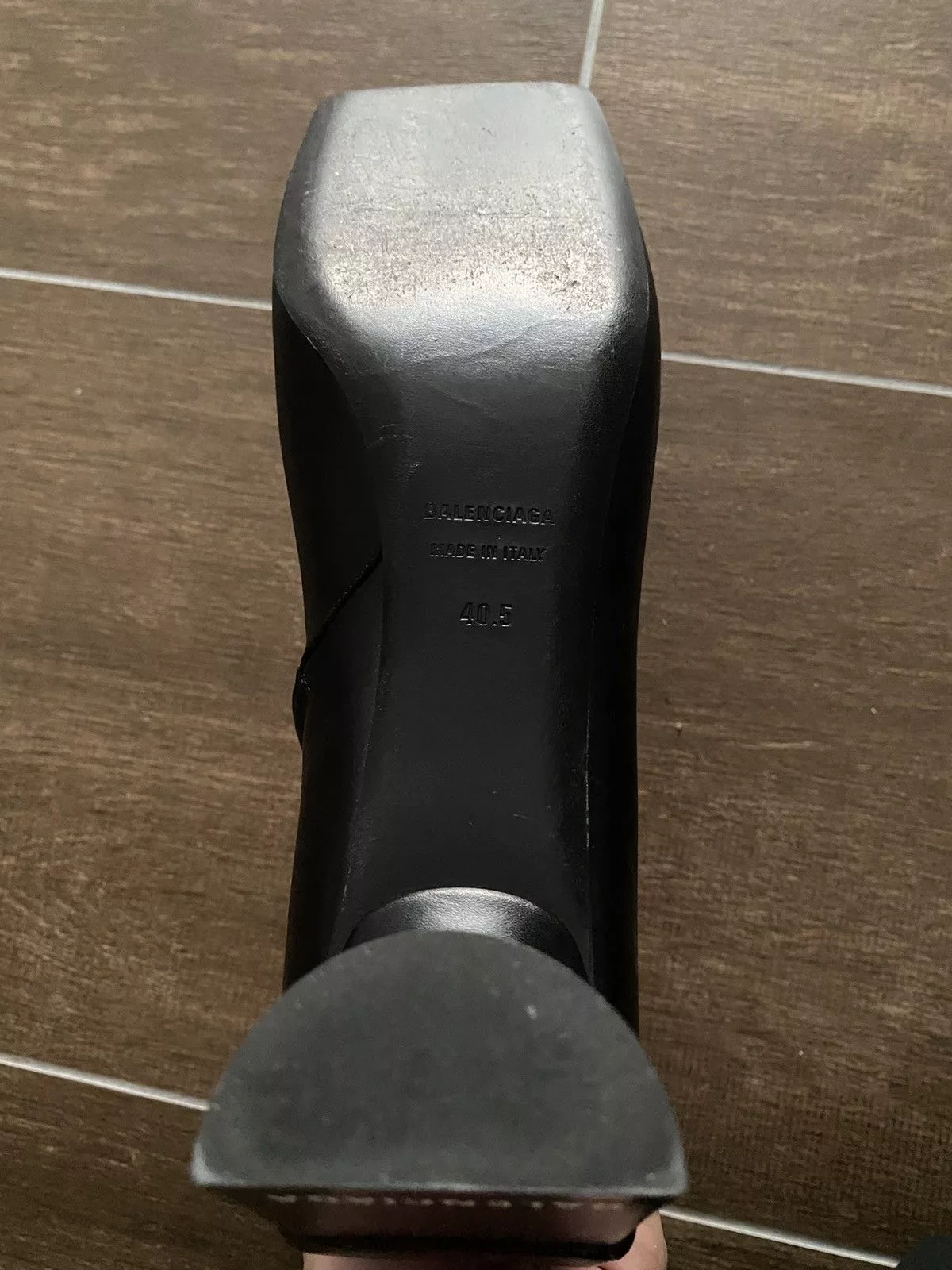 Balenciaga Boots Balenciaga Square Toe Flat Ankle Boots Black