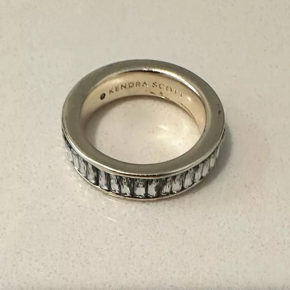 Kendra Scott Rings Kendra Scott Jack Band Ring Gold Clear Nano Crystal Size 7
