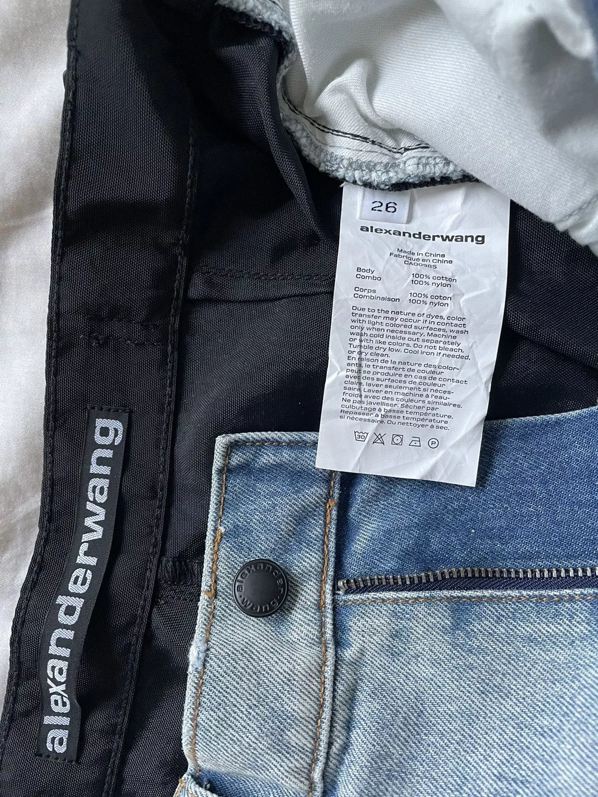 Alexander Wang Jeans Alexander Wang Blue & Black Denim Hybrid Cargo Jeans