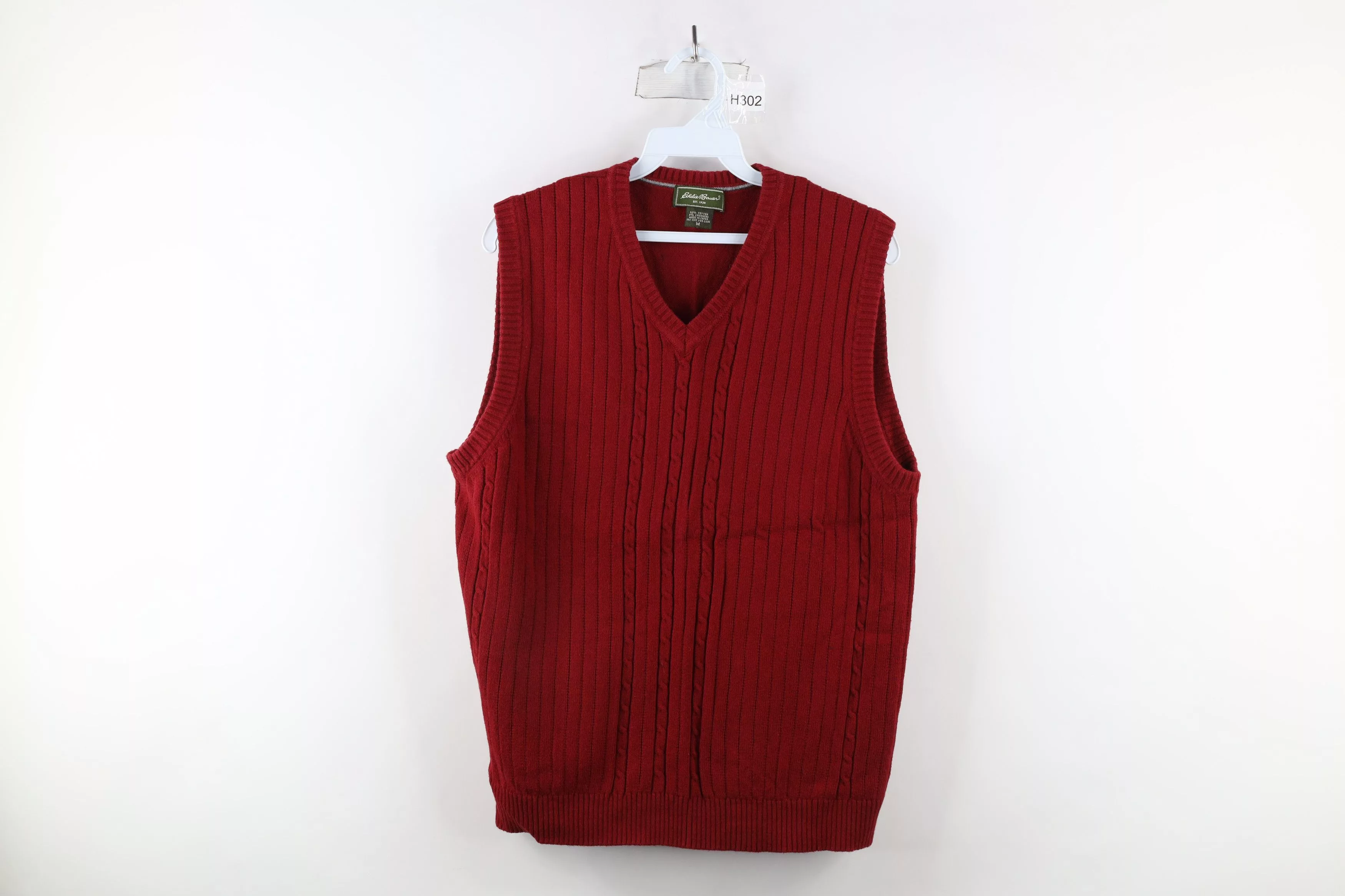 Eddie Bauer Vests Eddie Bauer × Vintage Vintage 90s Eddie Bauer Blend Cable Knit Sweater Vest Red