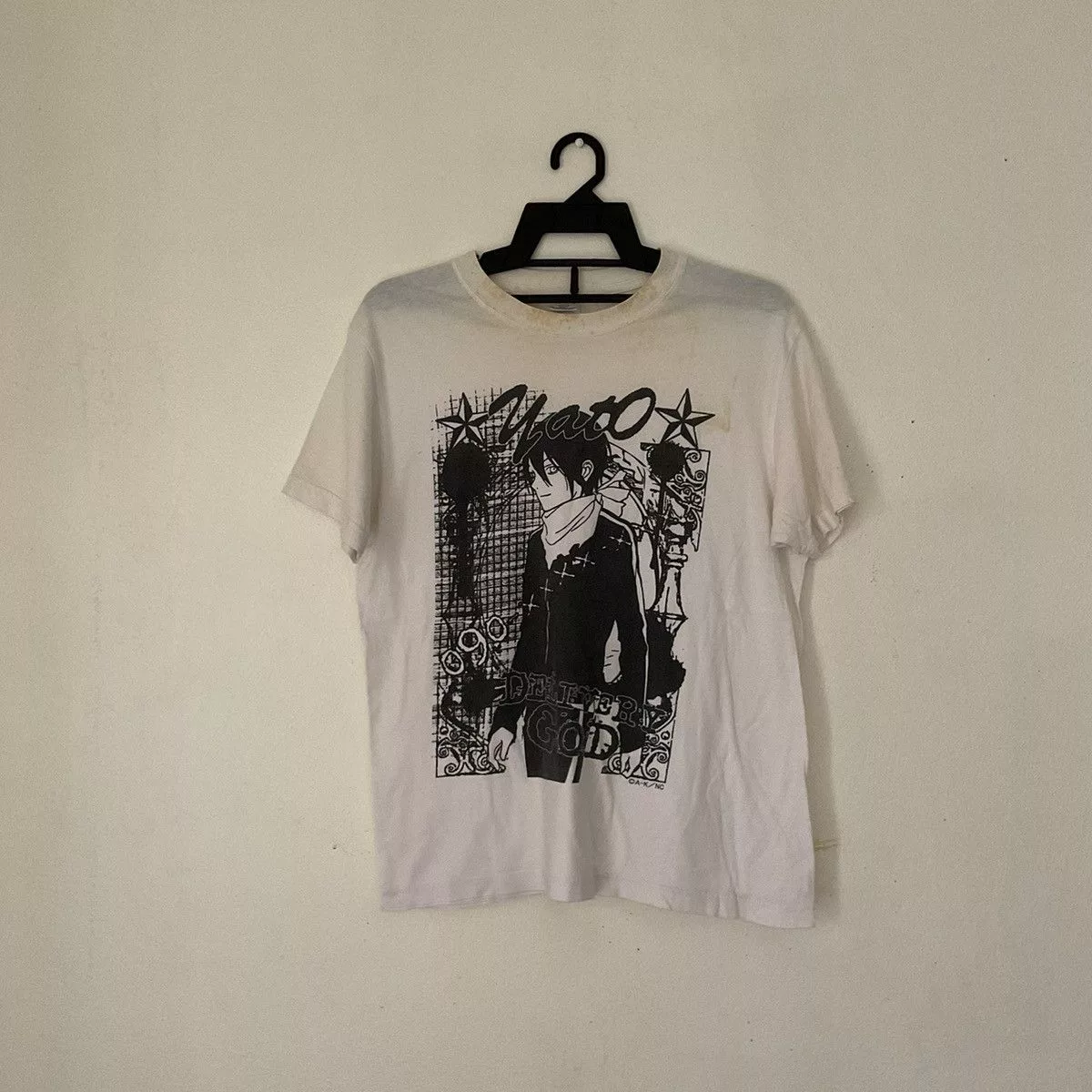 Anime Short Sleeve T Shirts Anime × Japanese Brand × Vintage Rare Vintage Yato Noragami Japanese Shonen Anime Beige