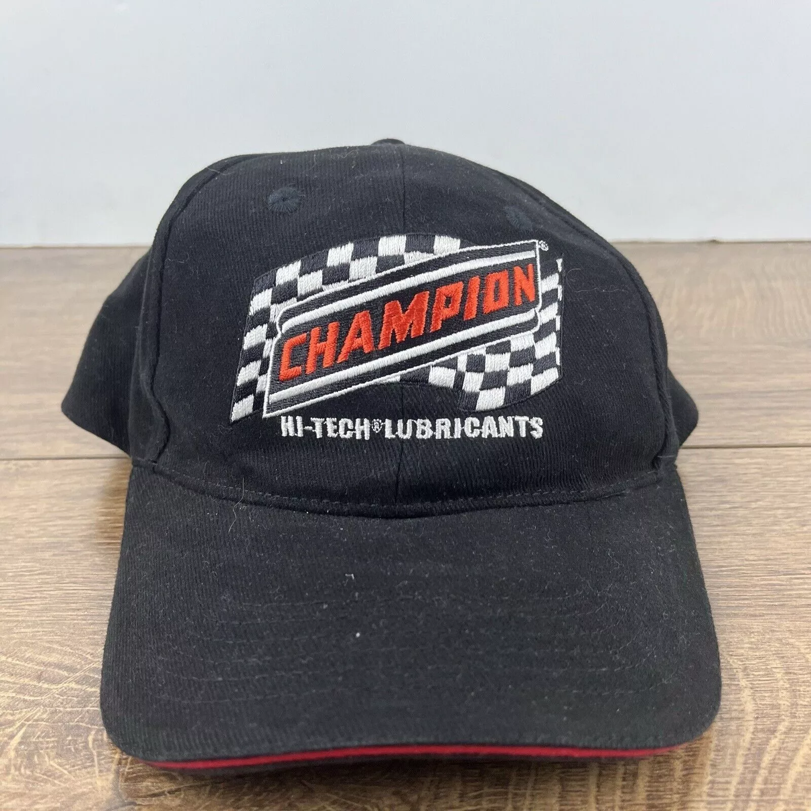 Champion Hats Champion Hi Tech Lubricants Hat Black Hat Adjustable Black A